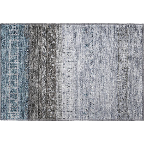 Cusco Machine Washable Transitional Blue Rug 1'8" x 2'6"
