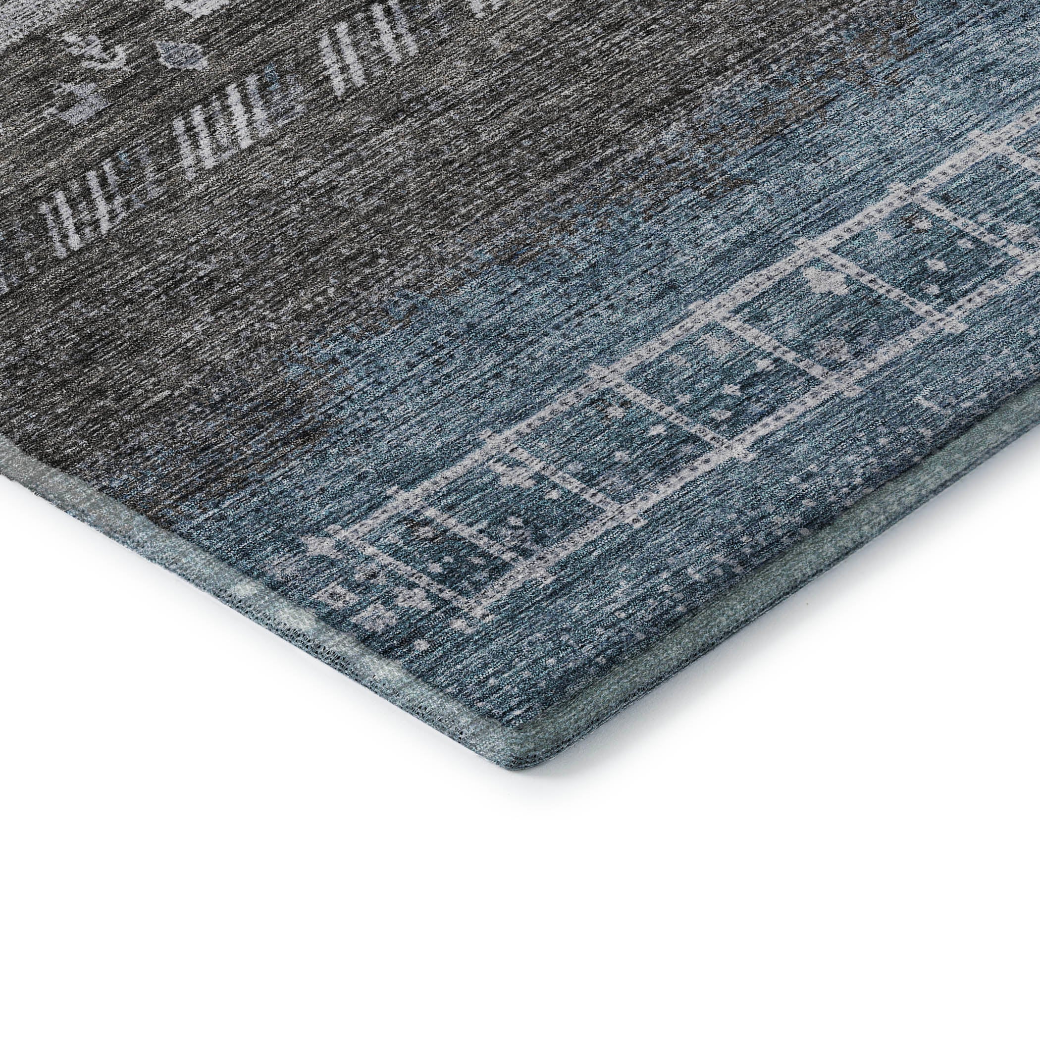 Cusco Machine Washable Transitional Blue Rug 1'8" x 2'6" #shape_Rectangle