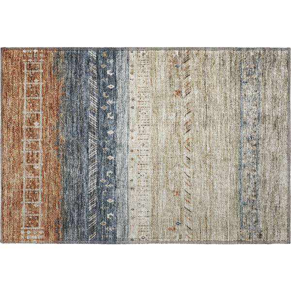 Cusco Machine Washable Transitional Brown Rug 1'8" x 2'6"