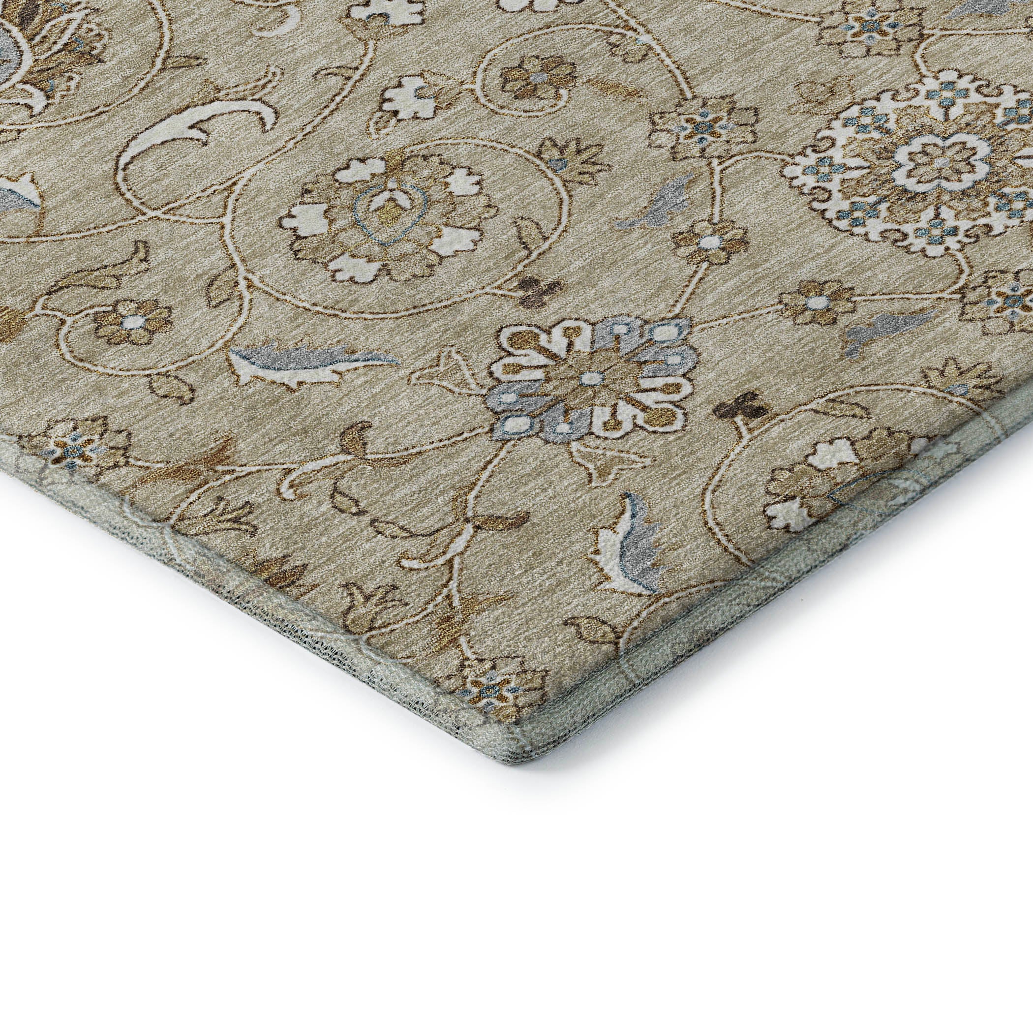 Lucerne Machine Washable Transitional Beige Brown Rug 1'8" x 2'6" #shape_Rectangle