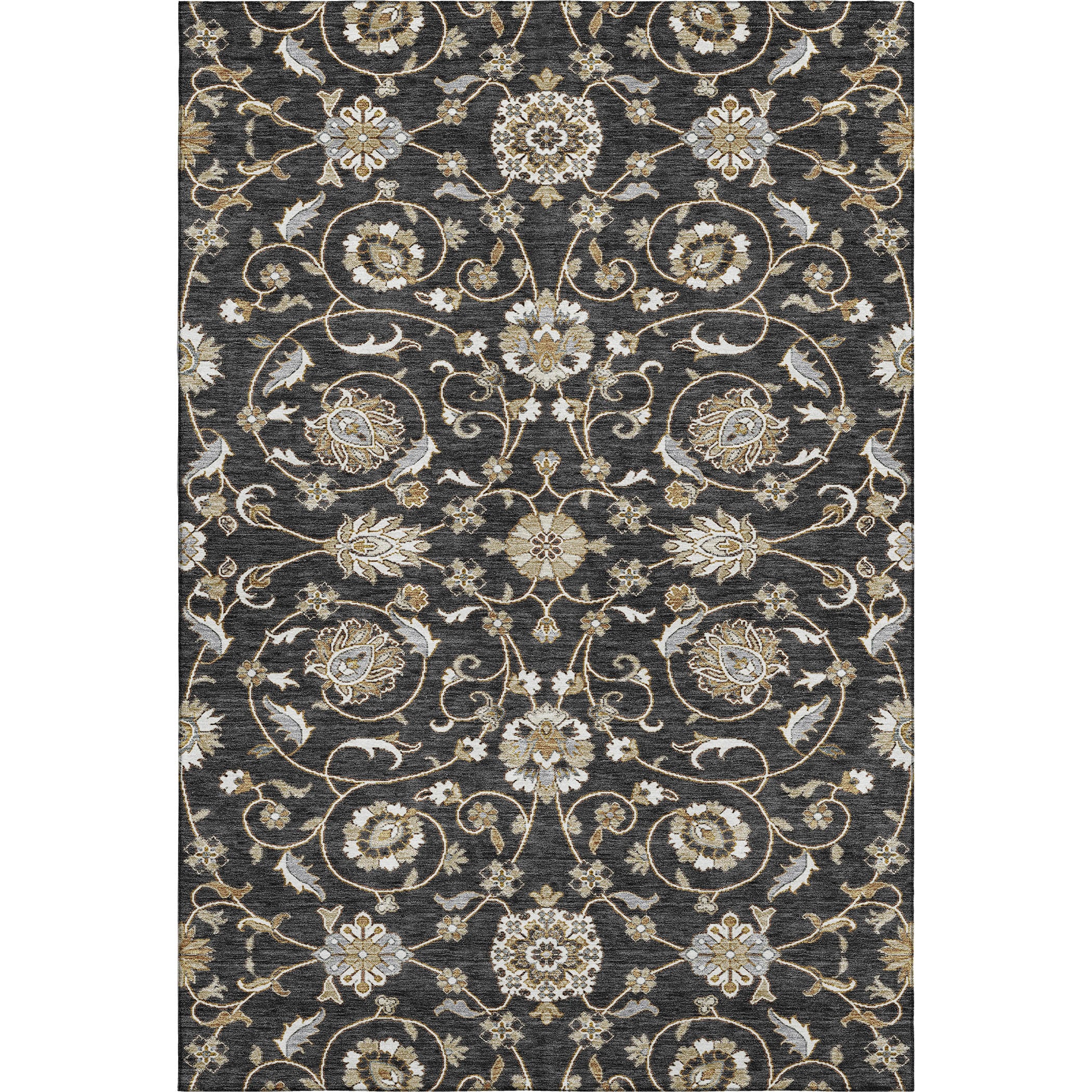 Lucerne Machine Washable Transitional Black Rug 2'6" x 3'10" #shape_Rectangle