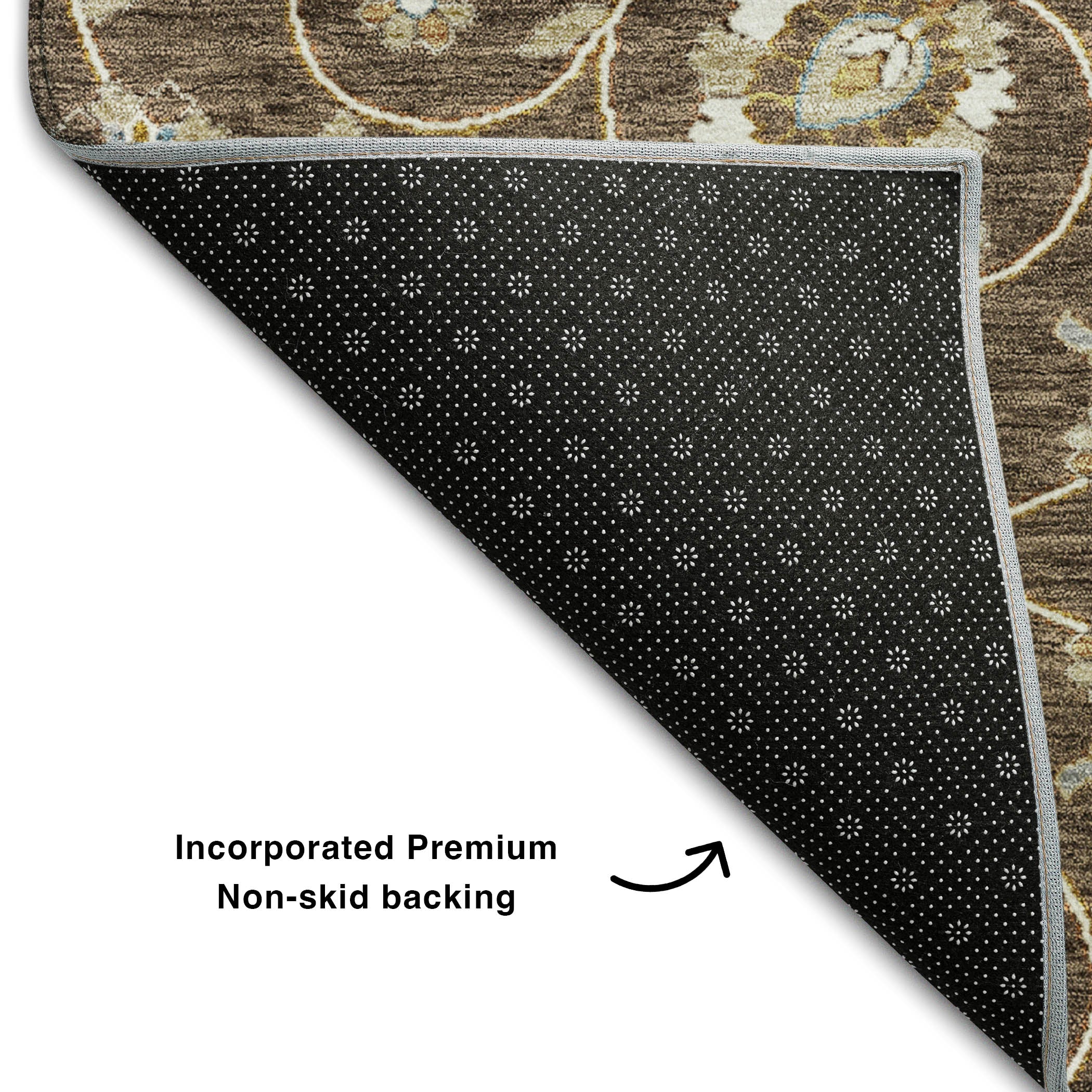 Lucerne Machine Washable Transitional Chocolate Brown Rug 1'8" x 2'6" #shape_Rectangle