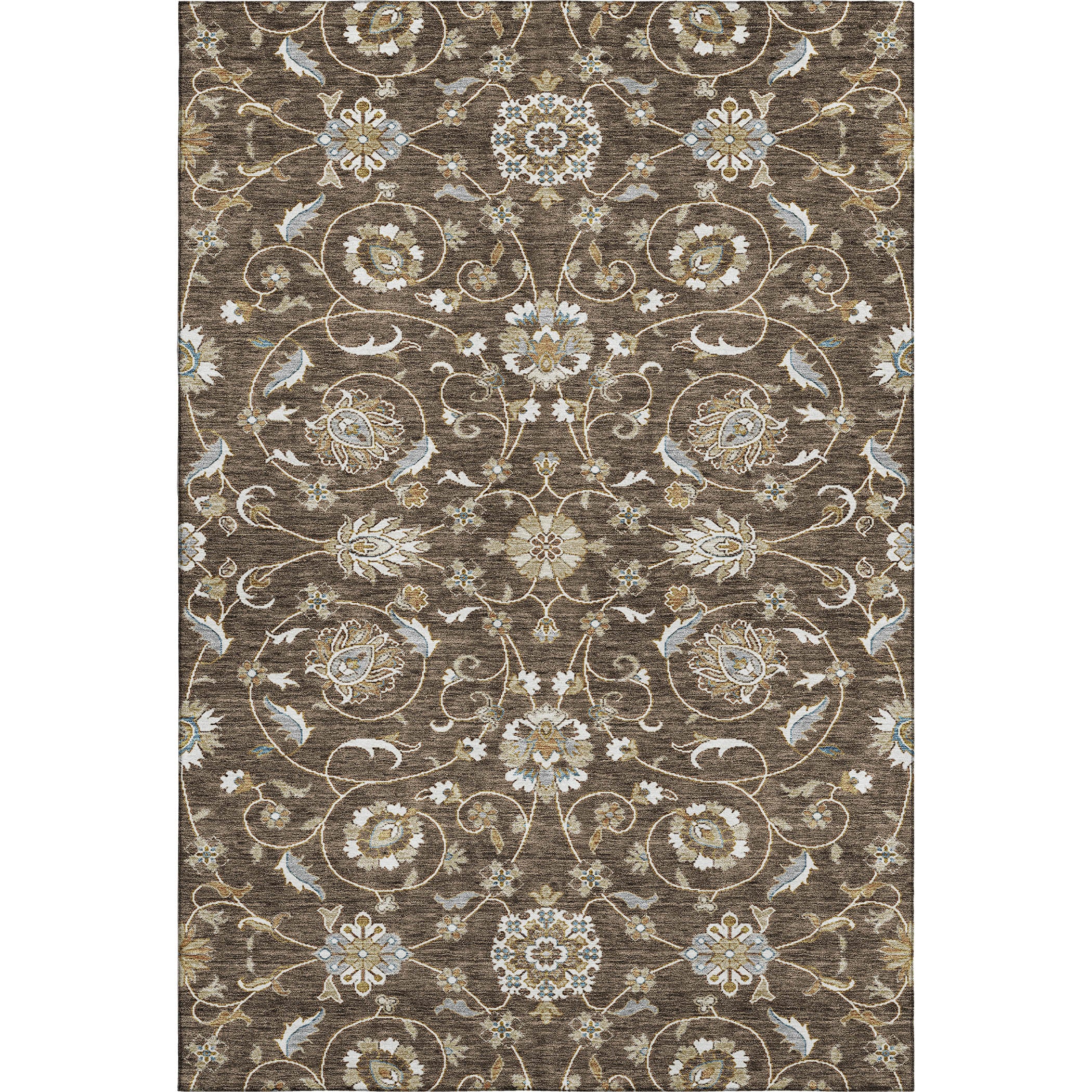 Lucerne Machine Washable Transitional Chocolate Brown Rug 2'6" x 3'10" #shape_Rectangle