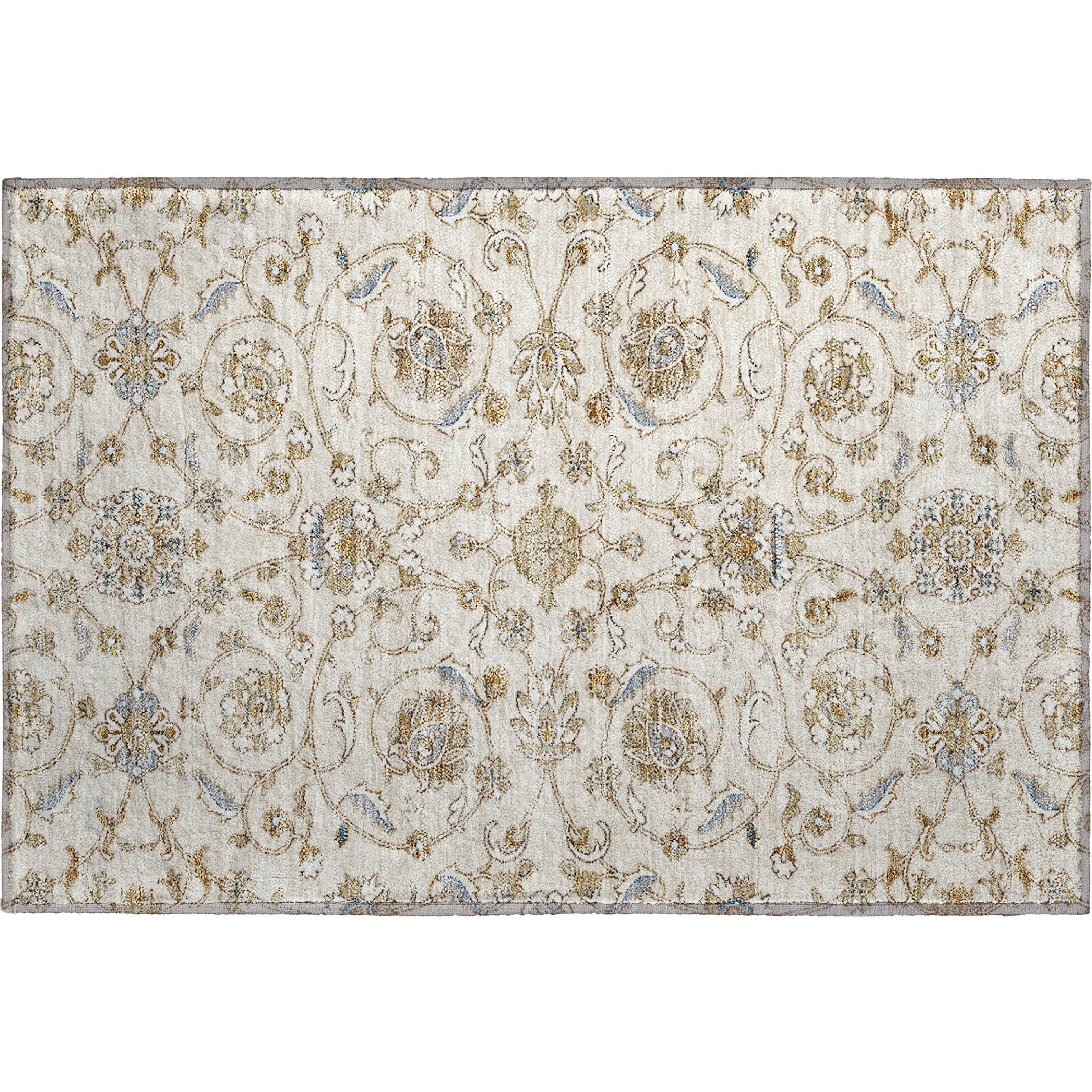 Lucerne Machine Washable Transitional Ivory Rug 1'8" x 2'6" #shape_Rectangle