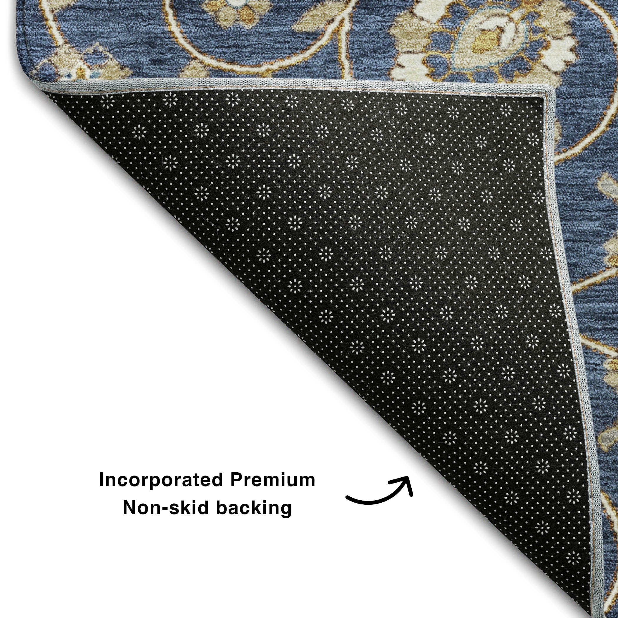 Lucerne Machine Washable Transitional Navy Blue Rug 1'8" x 2'6" #shape_Rectangle