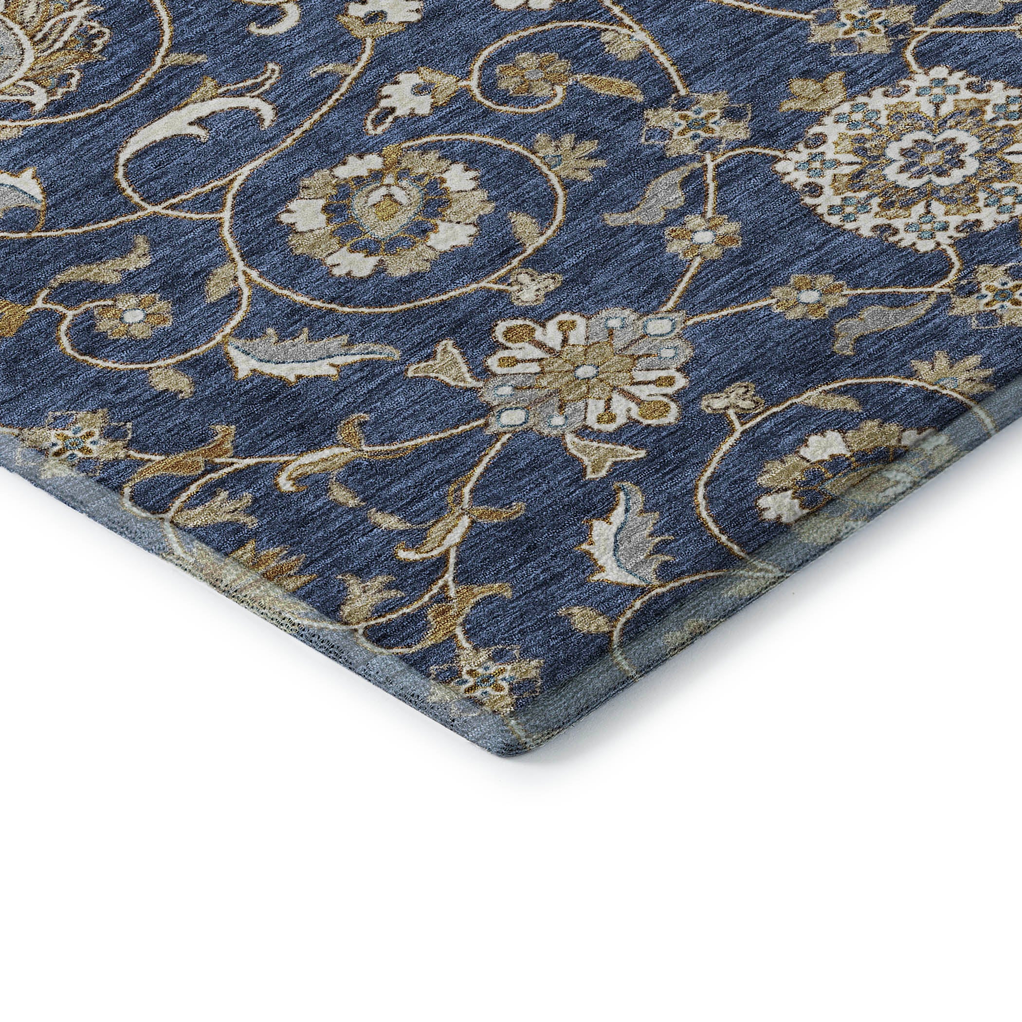 Lucerne Machine Washable Transitional Navy Blue Rug 1'8" x 2'6" #shape_Rectangle