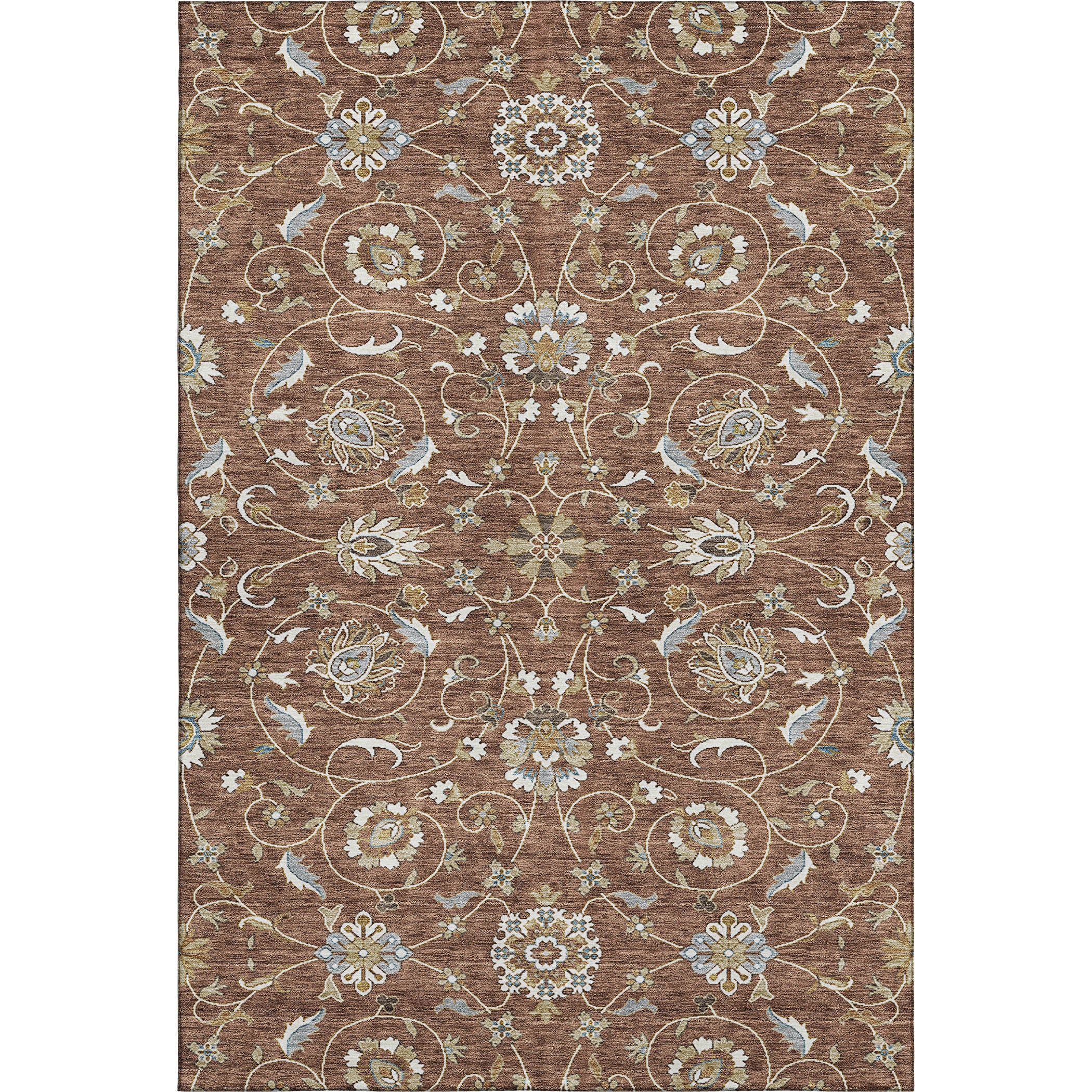 Lucerne Machine Washable Transitional Paprika Orange Rug 2'6" x 3'10" #shape_Rectangle