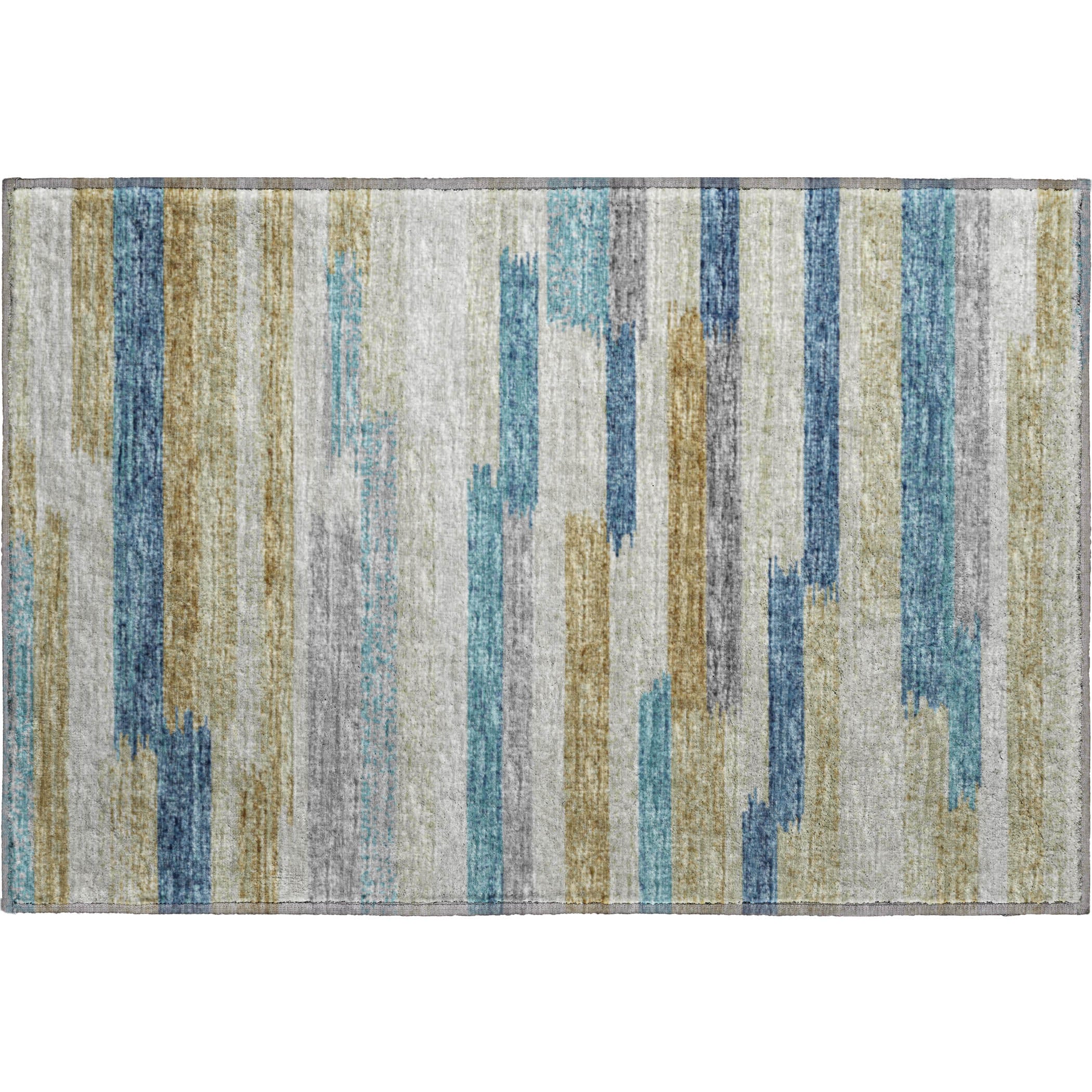 Marrakech Machine Washable Transitional Blue Rug 1'8" x 2'6" #shape_Rectangle