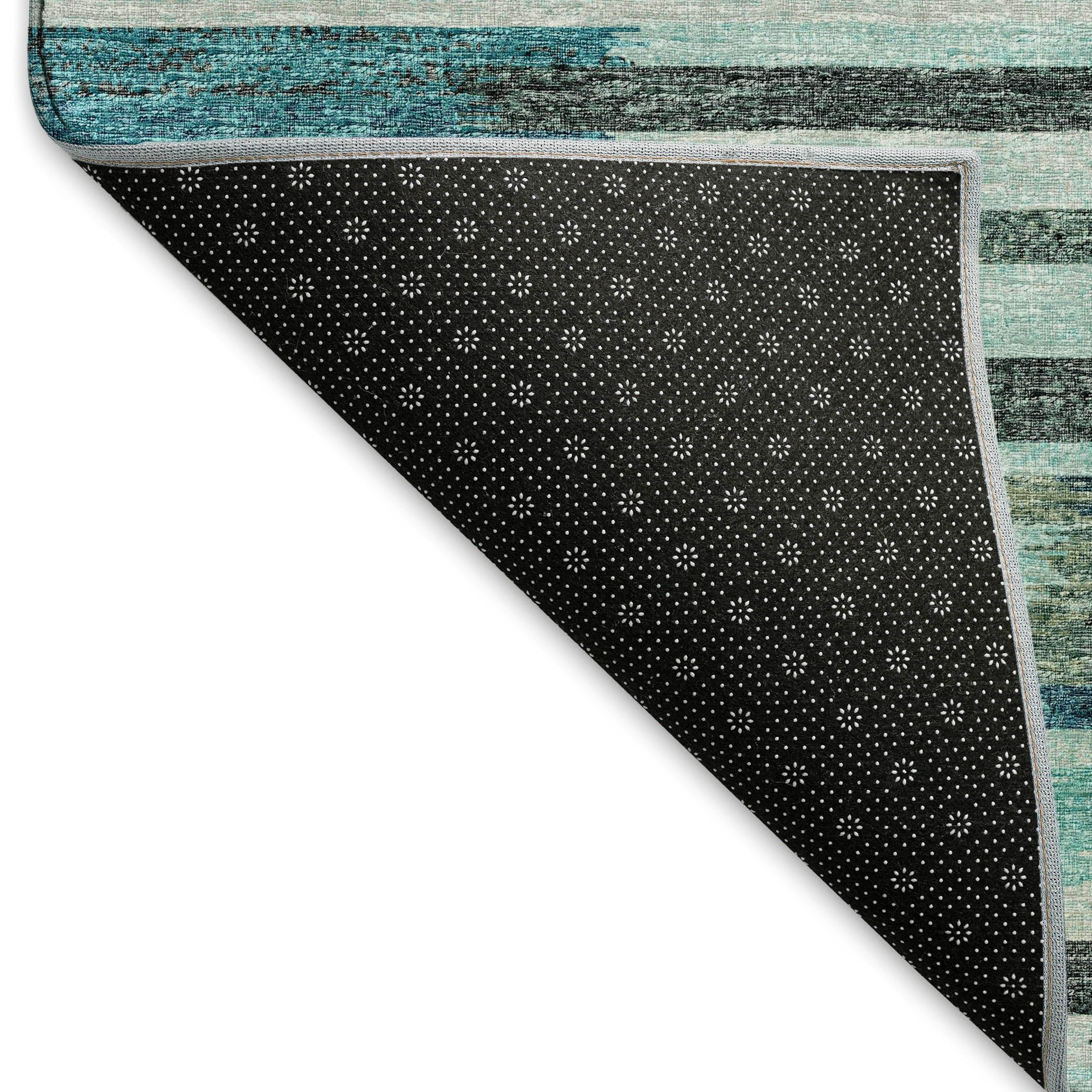 Marrakech Machine Washable Transitional Turquoise Blue Rug 1'8" x 2'6" #shape_Rectangle