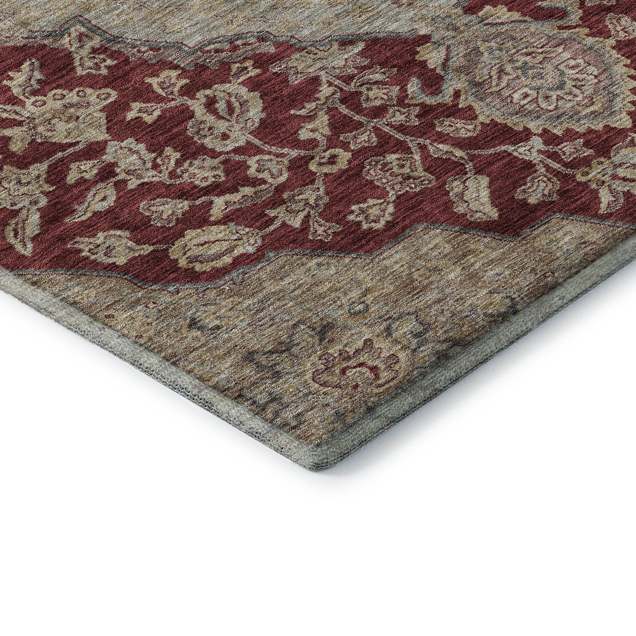 Marrakech Machine Washable Traditional Garnet Red Rug 1'8" x 2'6" #shape_Rectangle