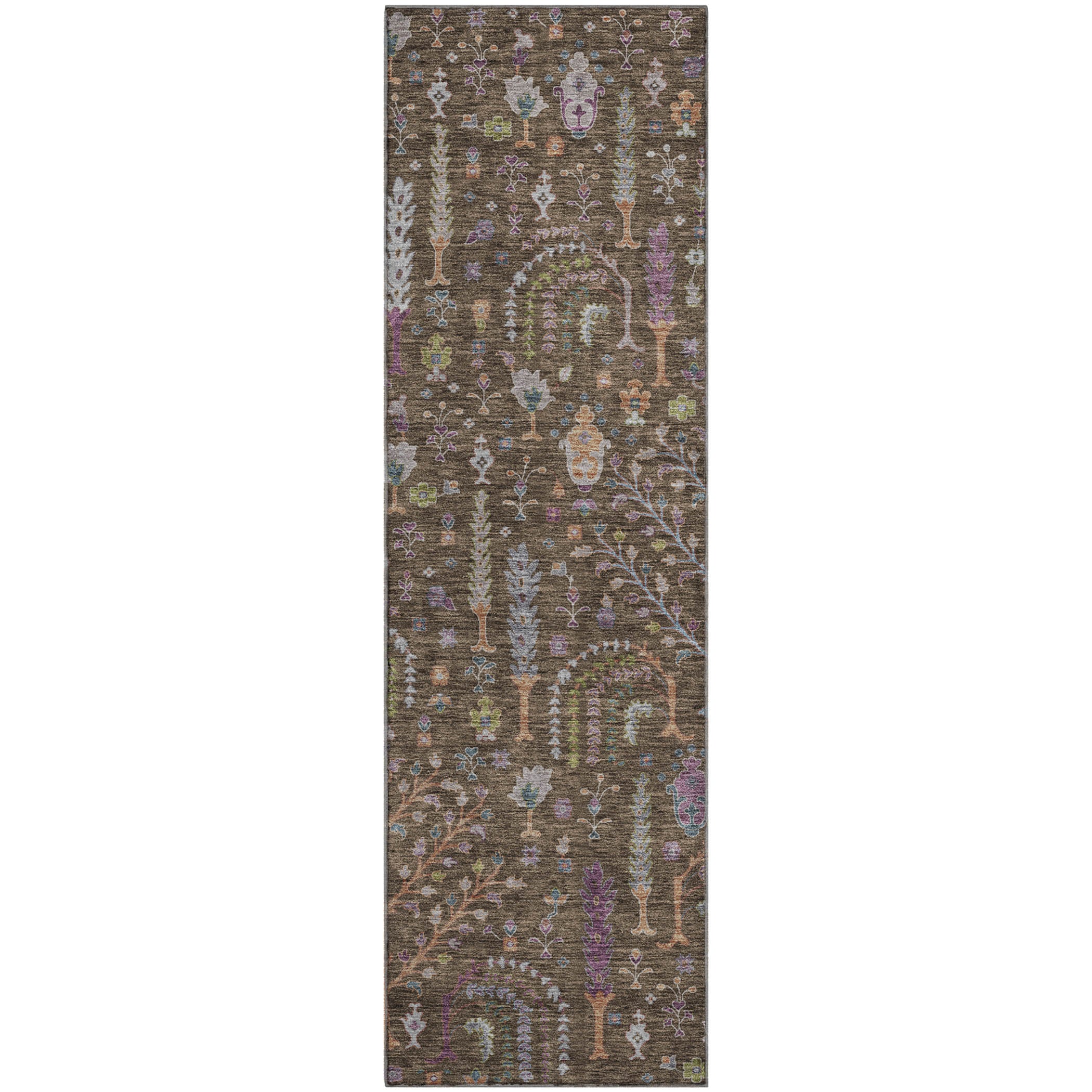 Reykjavik Machine Washable Transitional Brown Rug 2'3" x 7'6" #shape_Runner