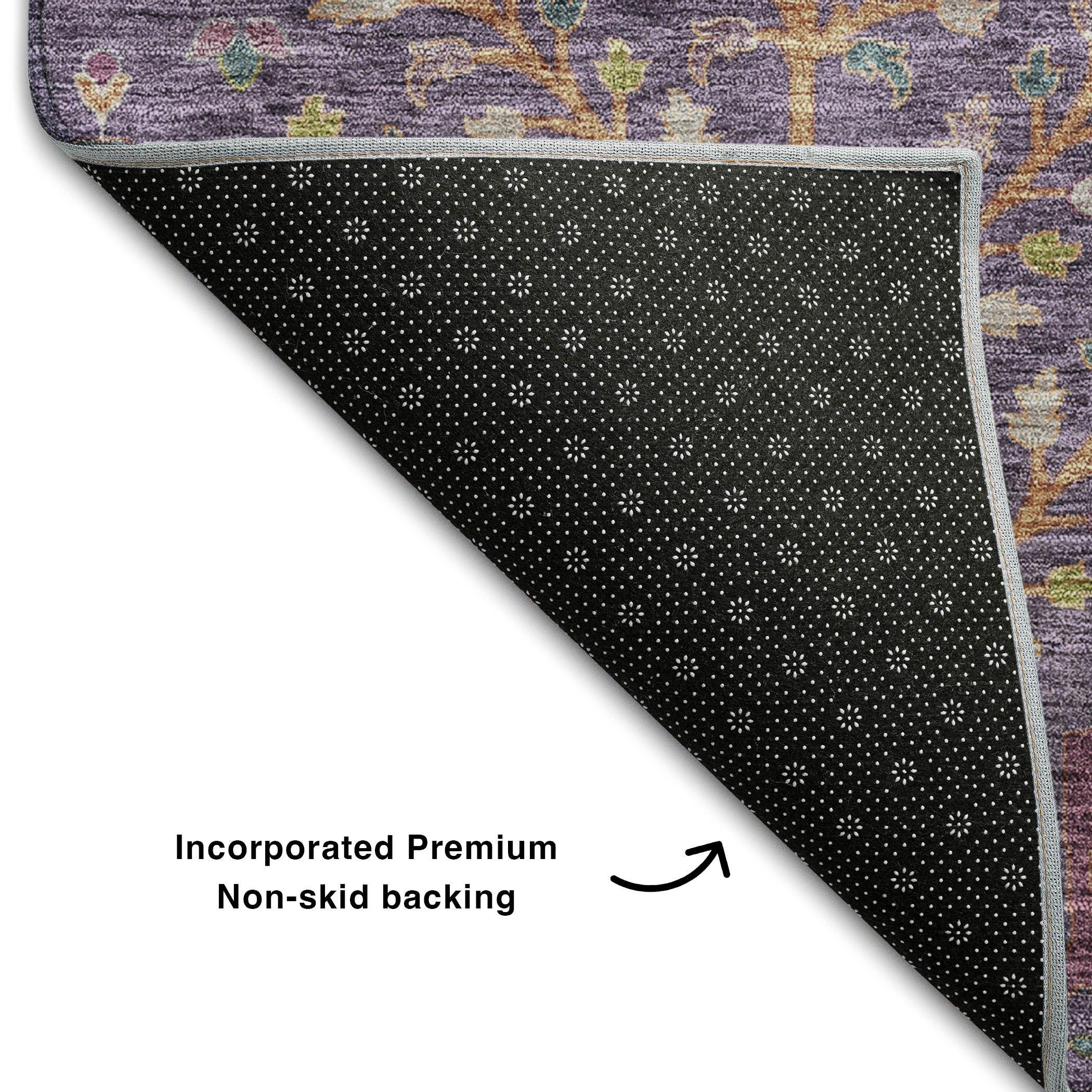 Reykjavik Machine Washable Transitional Eggplant Purple Rug 1'8" x 2'6" #shape_Rectangle