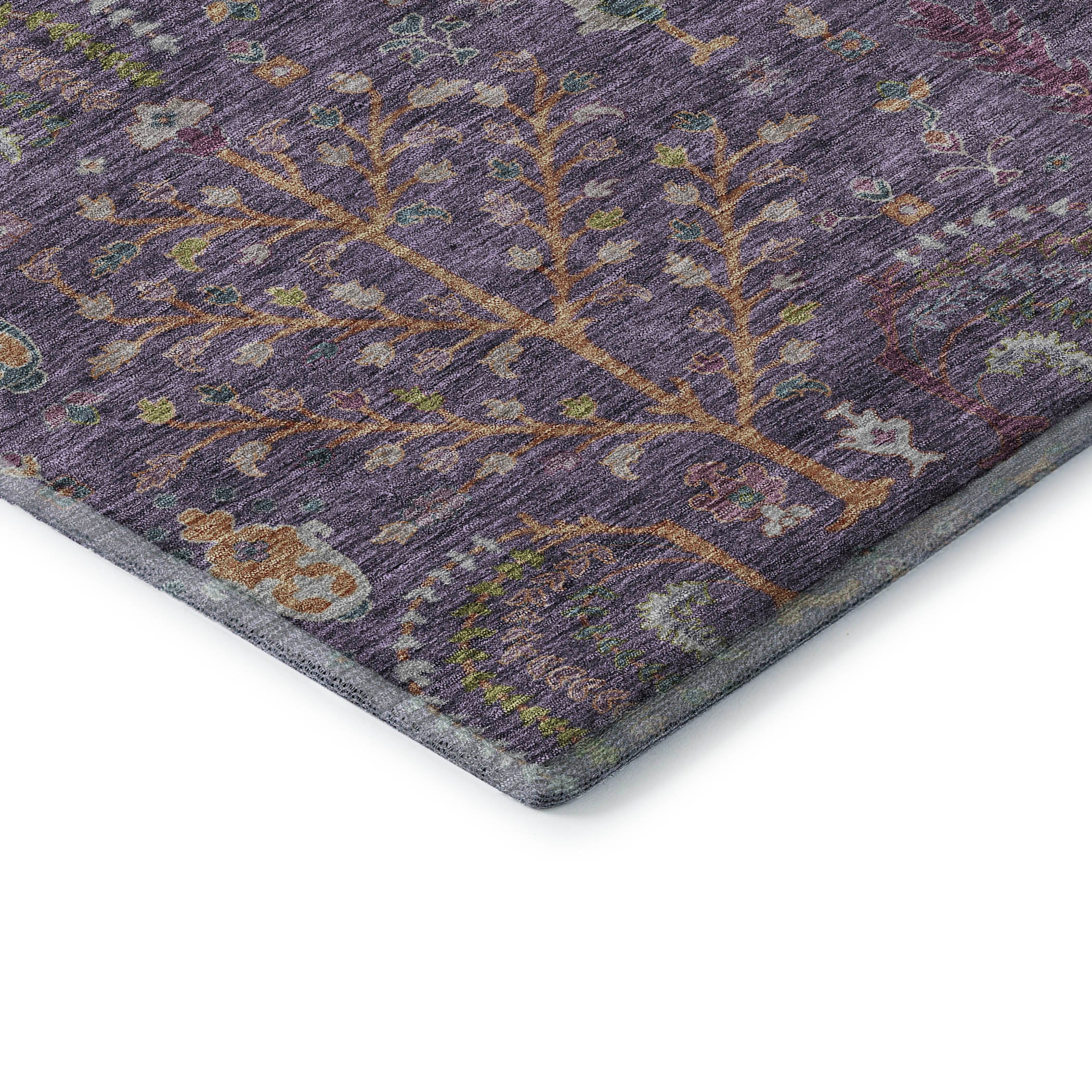 Reykjavik Machine Washable Transitional Eggplant Purple Rug 1'8" x 2'6" #shape_Rectangle
