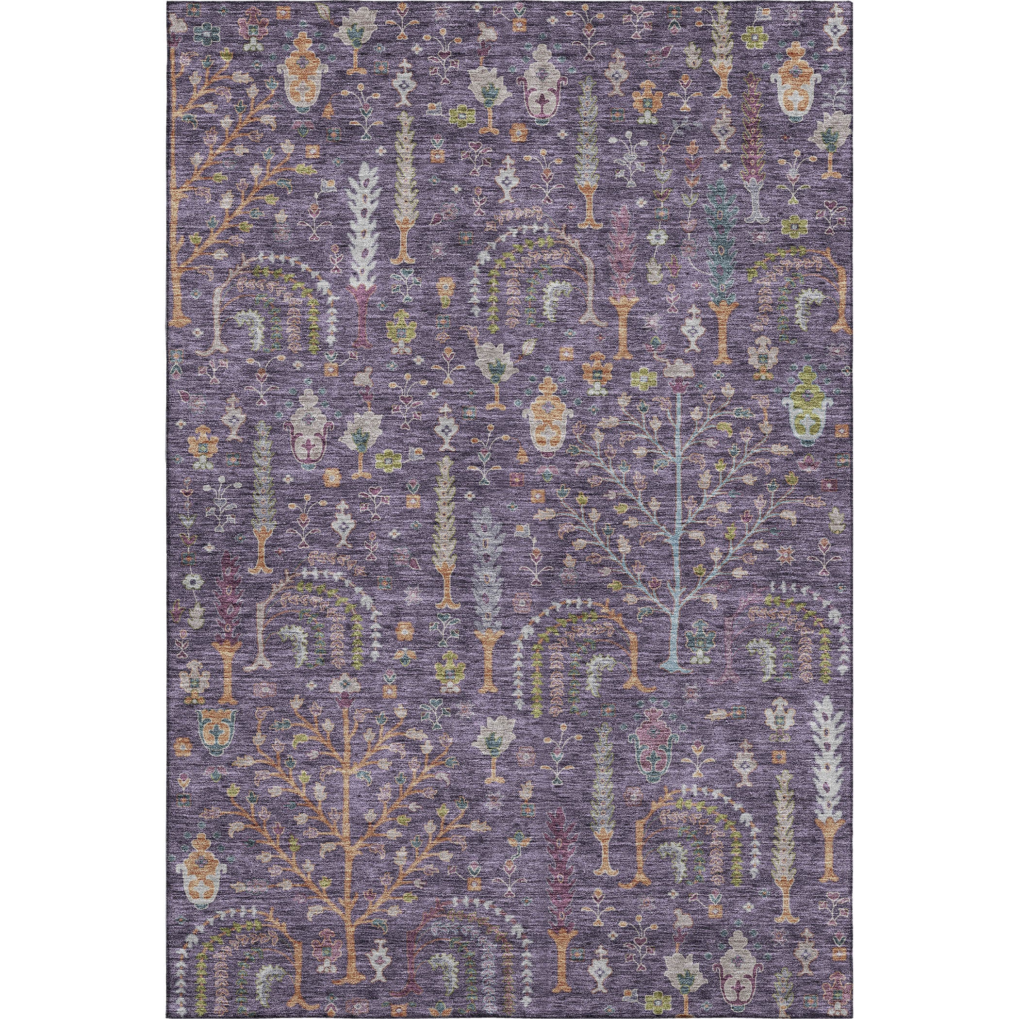 Reykjavik Machine Washable Transitional Eggplant Purple Rug 2'6" x 3'10" #shape_Rectangle