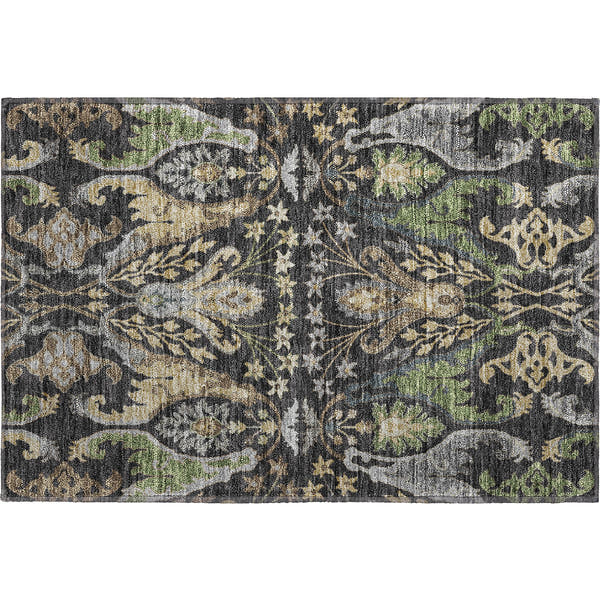 Tallinn Machine Washable Transitional Black Rug 1'8" x 2'6"