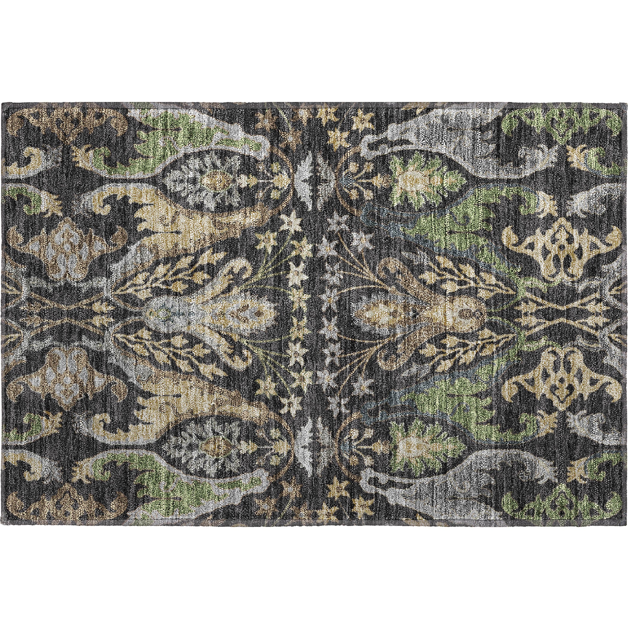 Tallinn Machine Washable Transitional Black Rug 1'8" x 2'6" #shape_Rectangle