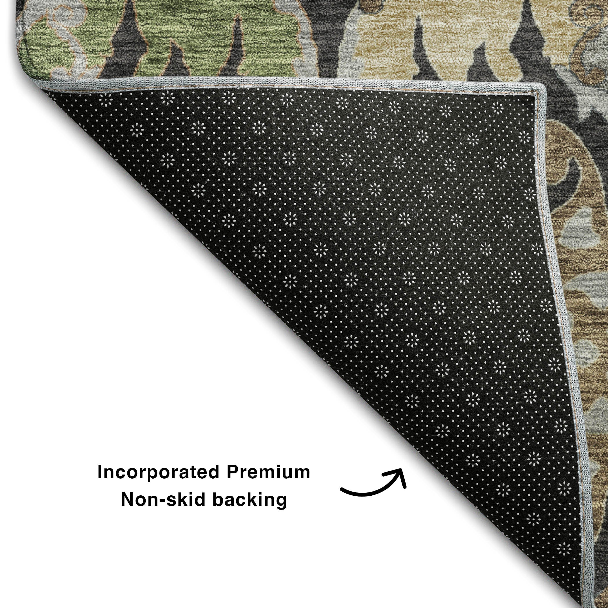 Tallinn Machine Washable Transitional Black Rug 1'8" x 2'6" #shape_Rectangle