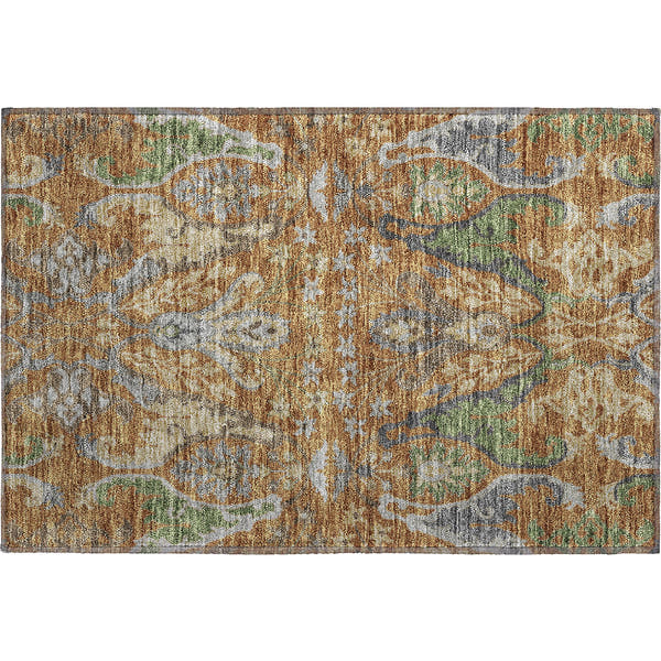 Tallinn Machine Washable Transitional Copper Orange Rug 1'8" x 2'6"
