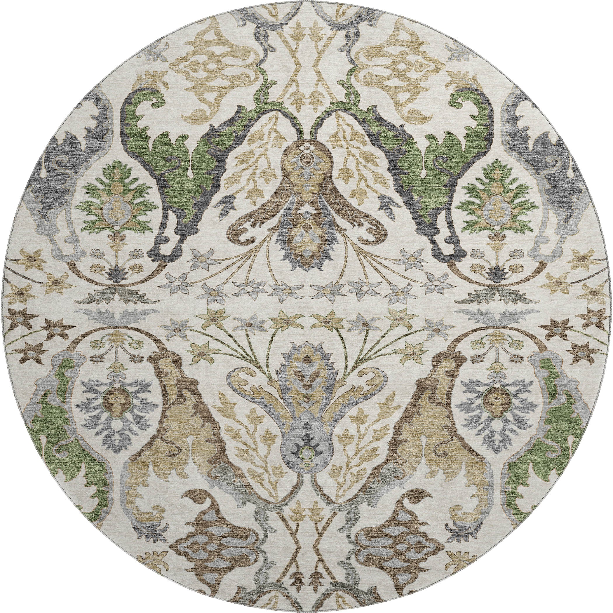 Tallinn Machine Washable Transitional Ivory Rug 8' x 8' #shape_Round