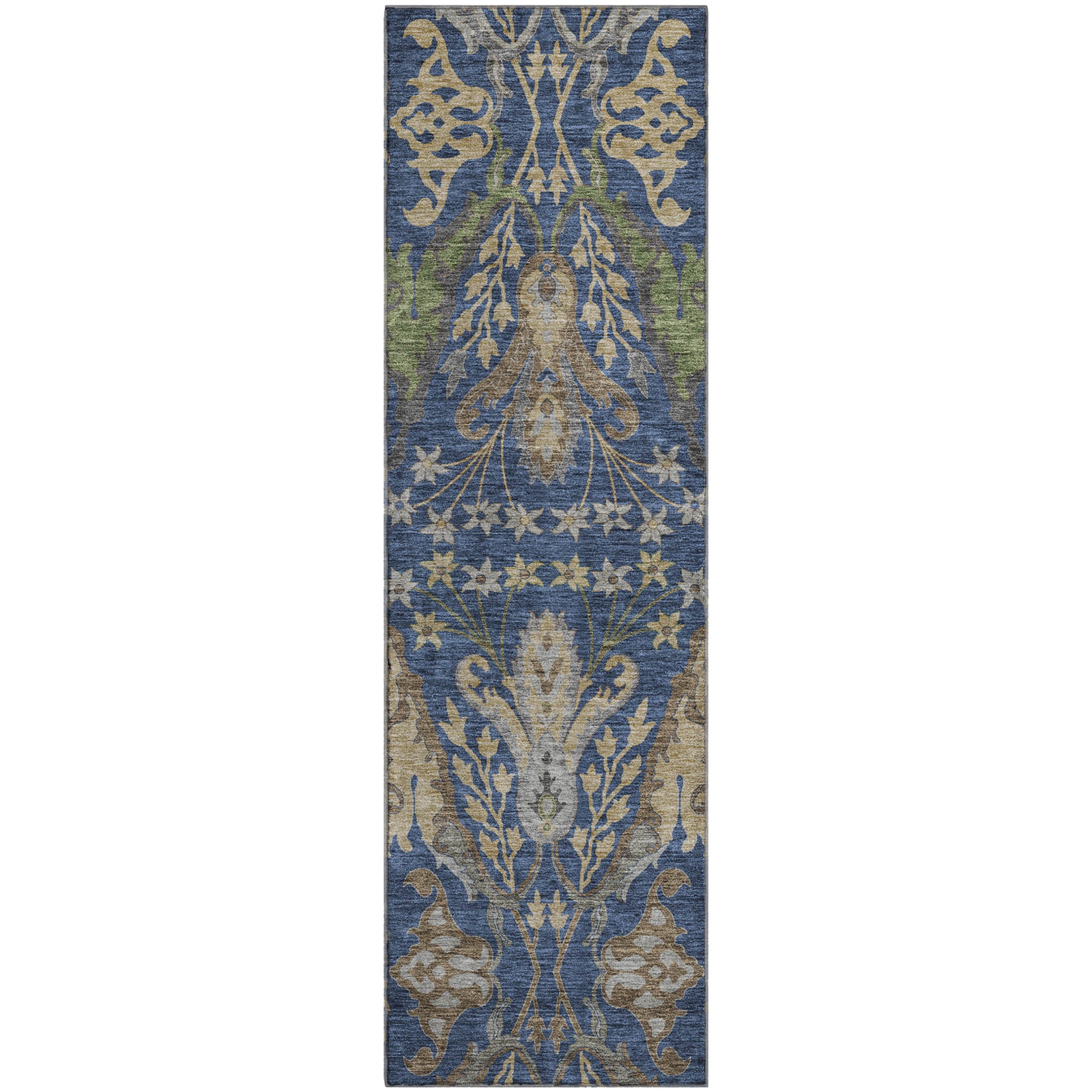 Tallinn Machine Washable Transitional Navy Blue Rug 2'3" x 7'6" #shape_Runner