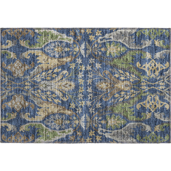 Tallinn Machine Washable Transitional Navy Blue Rug 1'8" x 2'6"