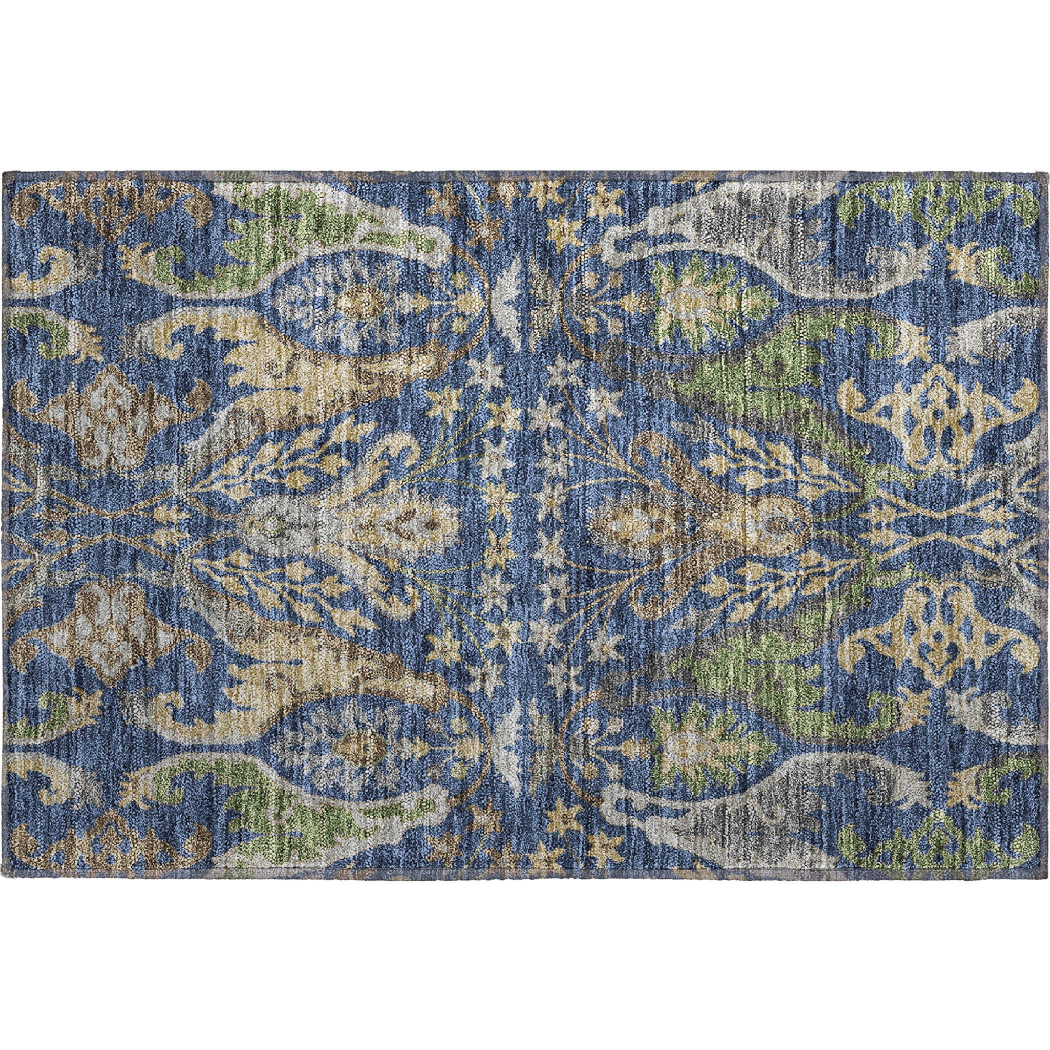 Tallinn Machine Washable Transitional Navy Blue Rug 1'8" x 2'6" #shape_Rectangle