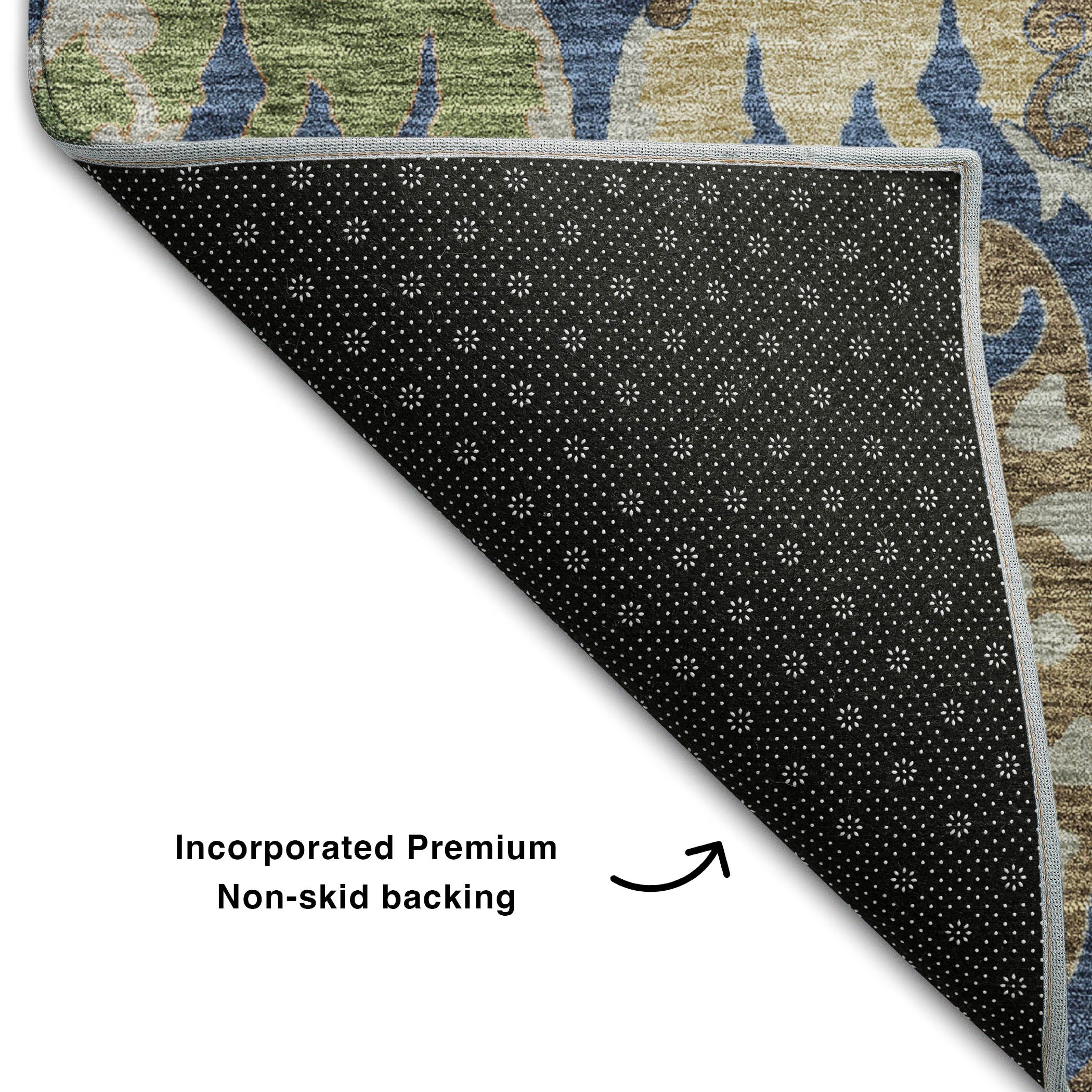 Tallinn Machine Washable Transitional Navy Blue Rug 1'8" x 2'6" #shape_Rectangle