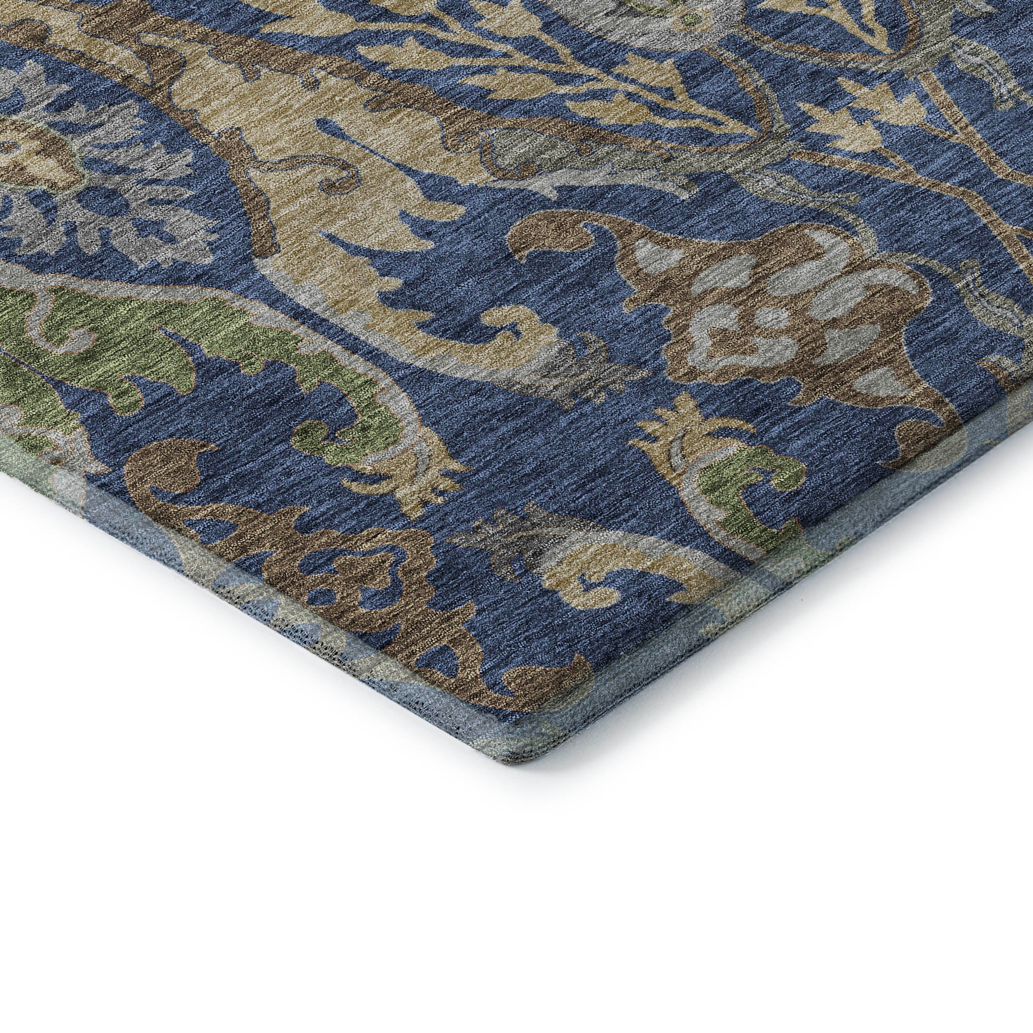 Tallinn Machine Washable Transitional Navy Blue Rug 1'8" x 2'6" #shape_Rectangle