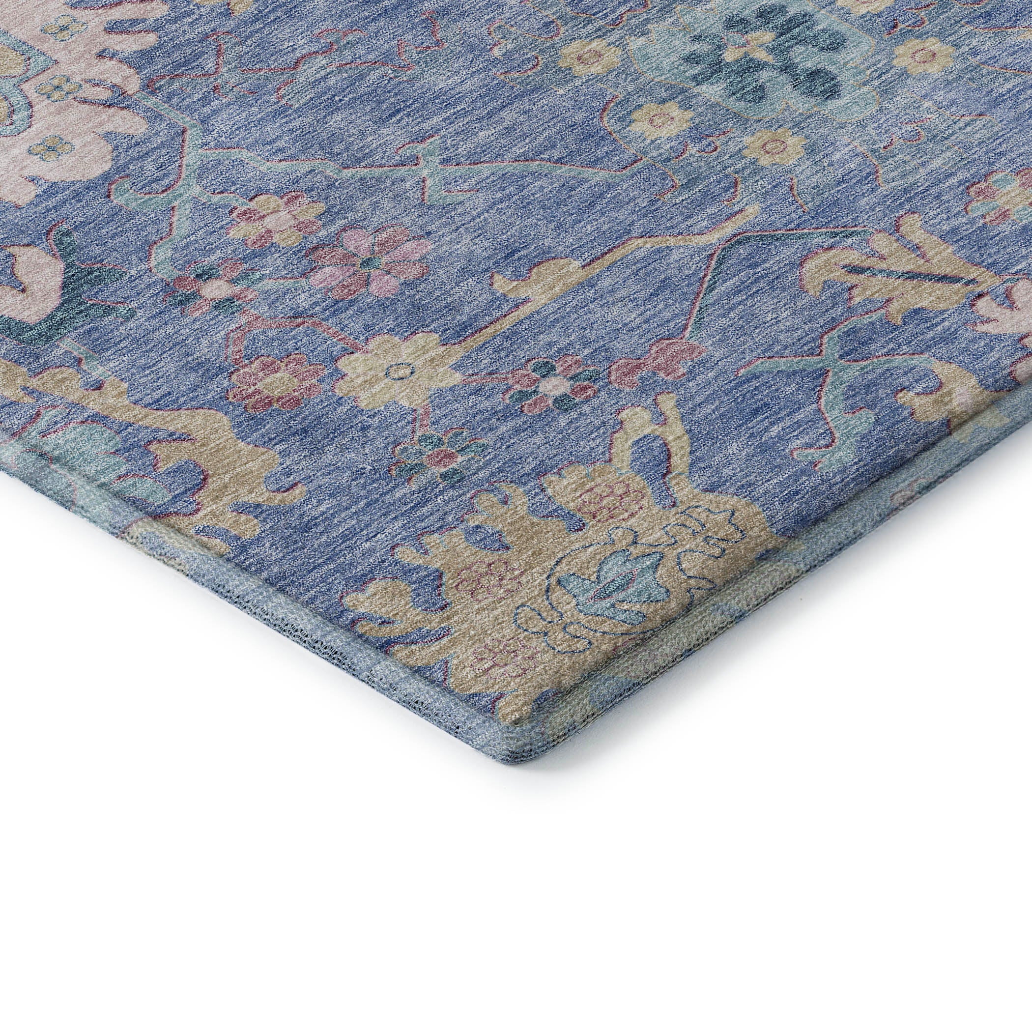 Porto Machine Washable Transitional Blue Rug 1'8" x 2'6" #shape_Rectangle