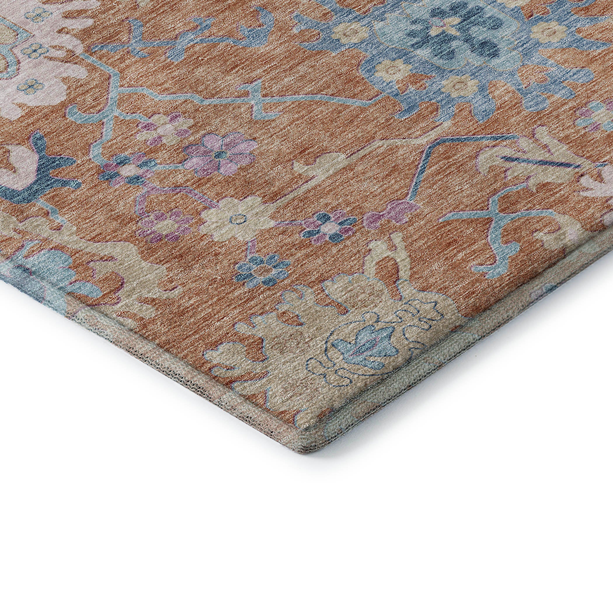 Porto Machine Washable Transitional Orange Rug 1'8" x 2'6" #shape_Rectangle