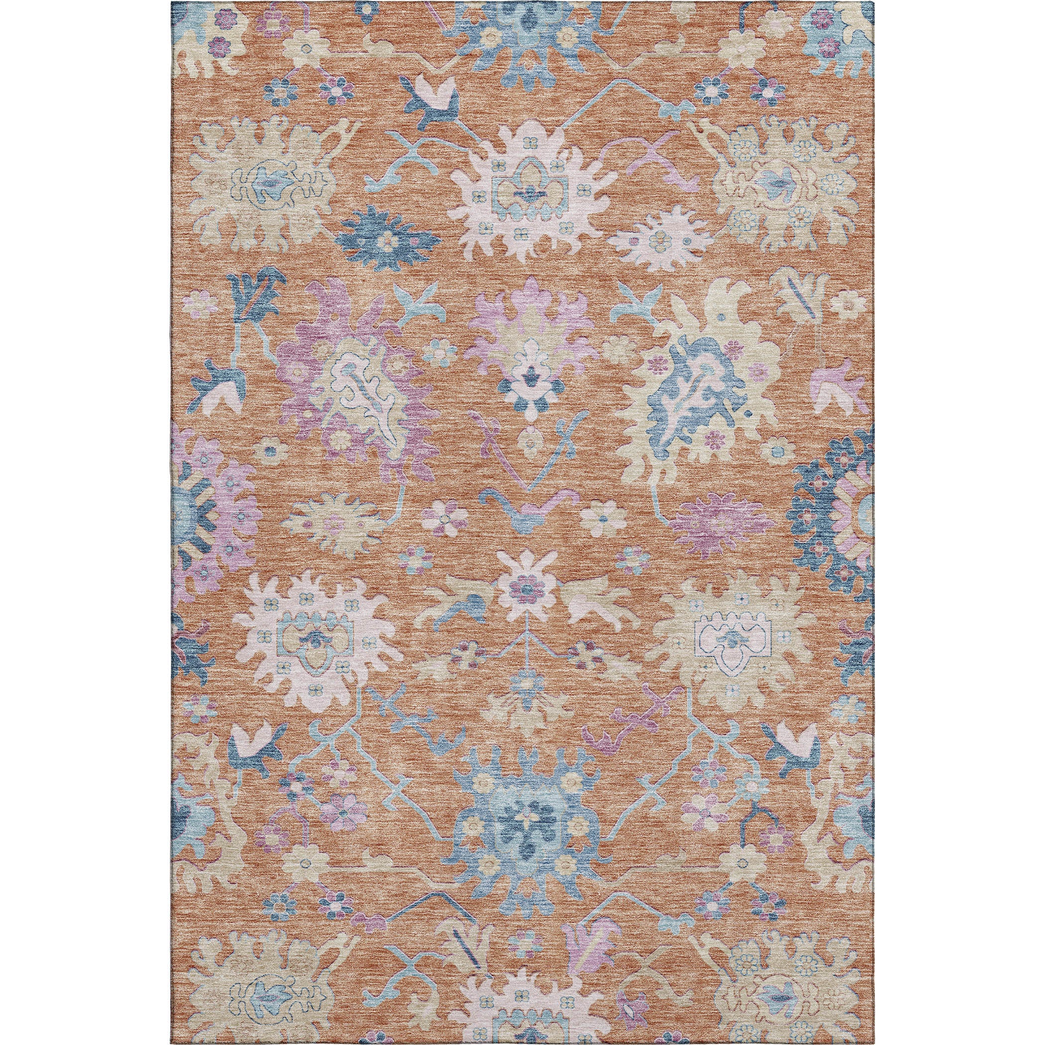 Porto Machine Washable Transitional Orange Rug 2'6" x 3'10" #shape_Rectangle