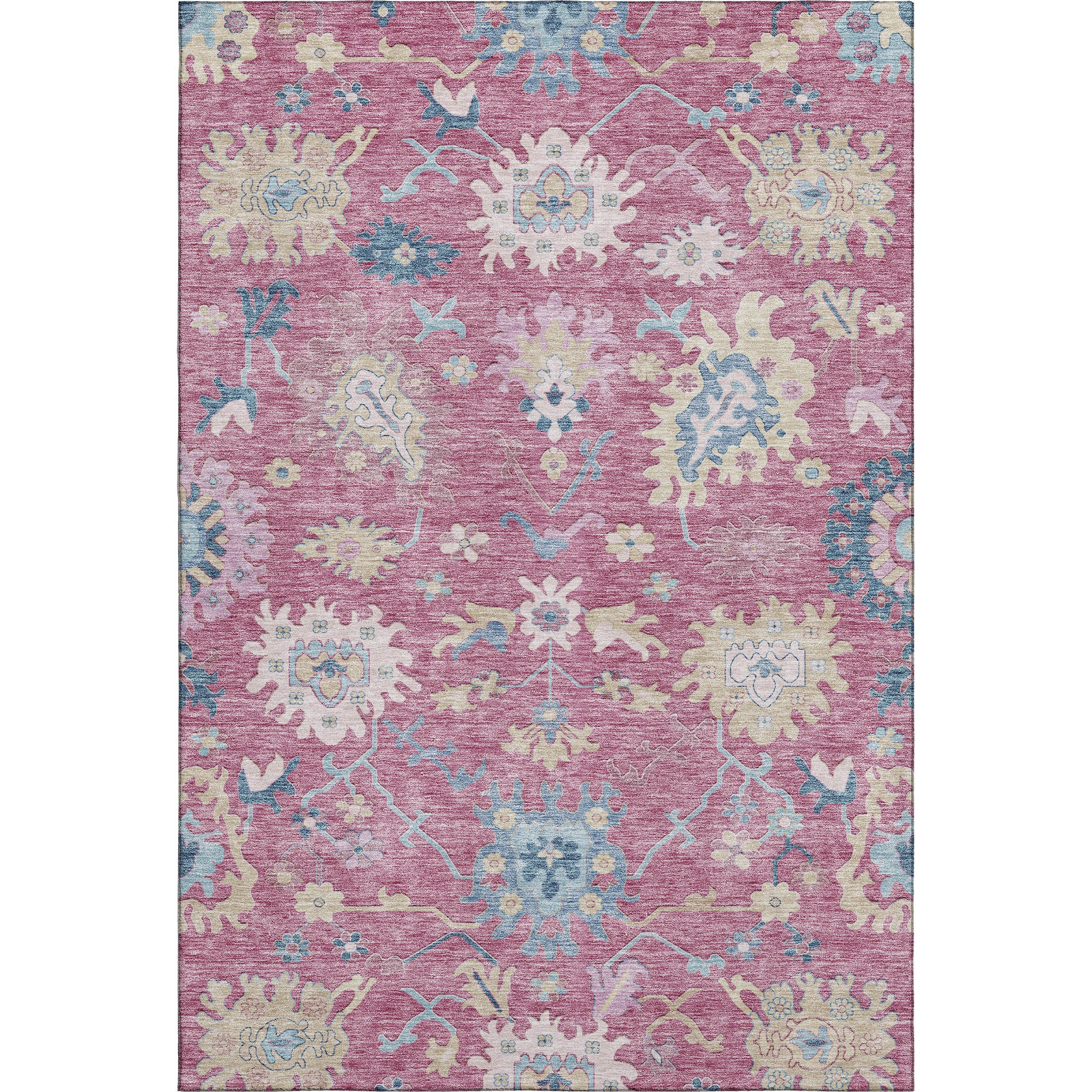 Porto Machine Washable Transitional Pink Rug 2'6" x 3'10" #shape_Rectangle