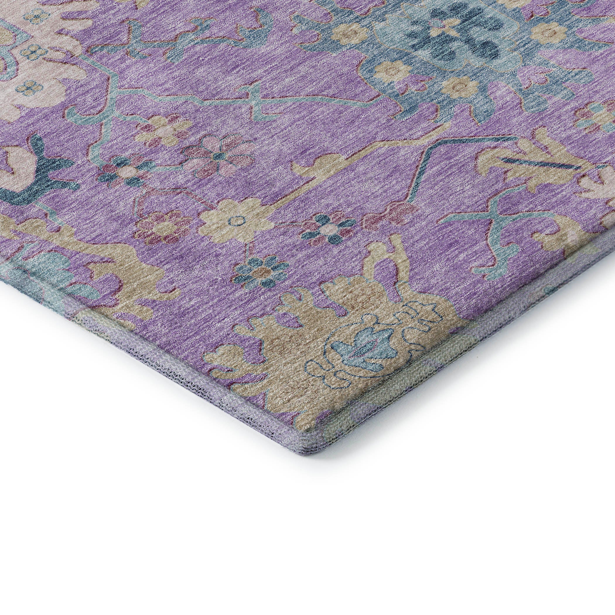 Porto Machine Washable Transitional Purple Rug 1'8" x 2'6" #shape_Rectangle