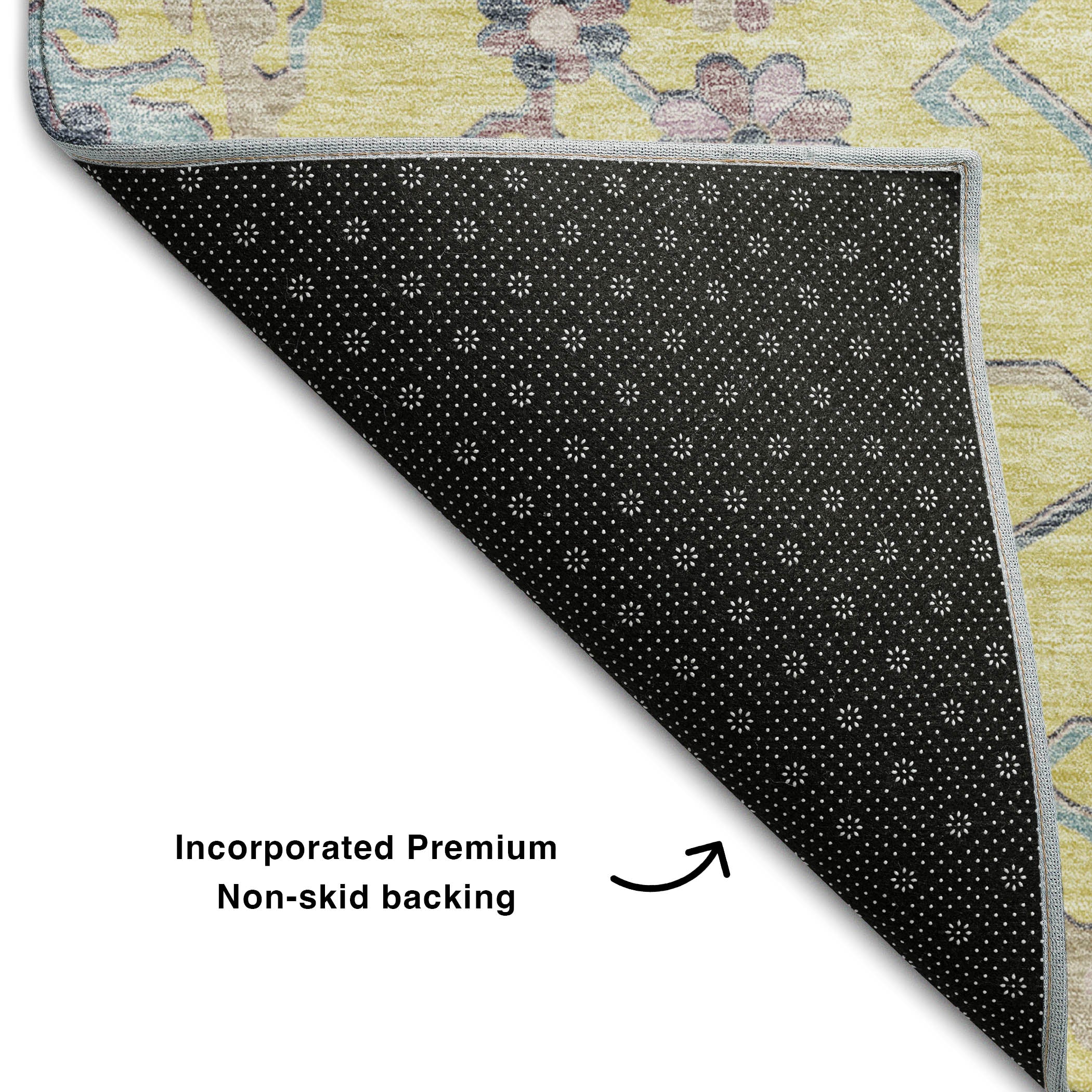 Porto Machine Washable Transitional Yellow Gold Rug 1'8" x 2'6" #shape_Rectangle