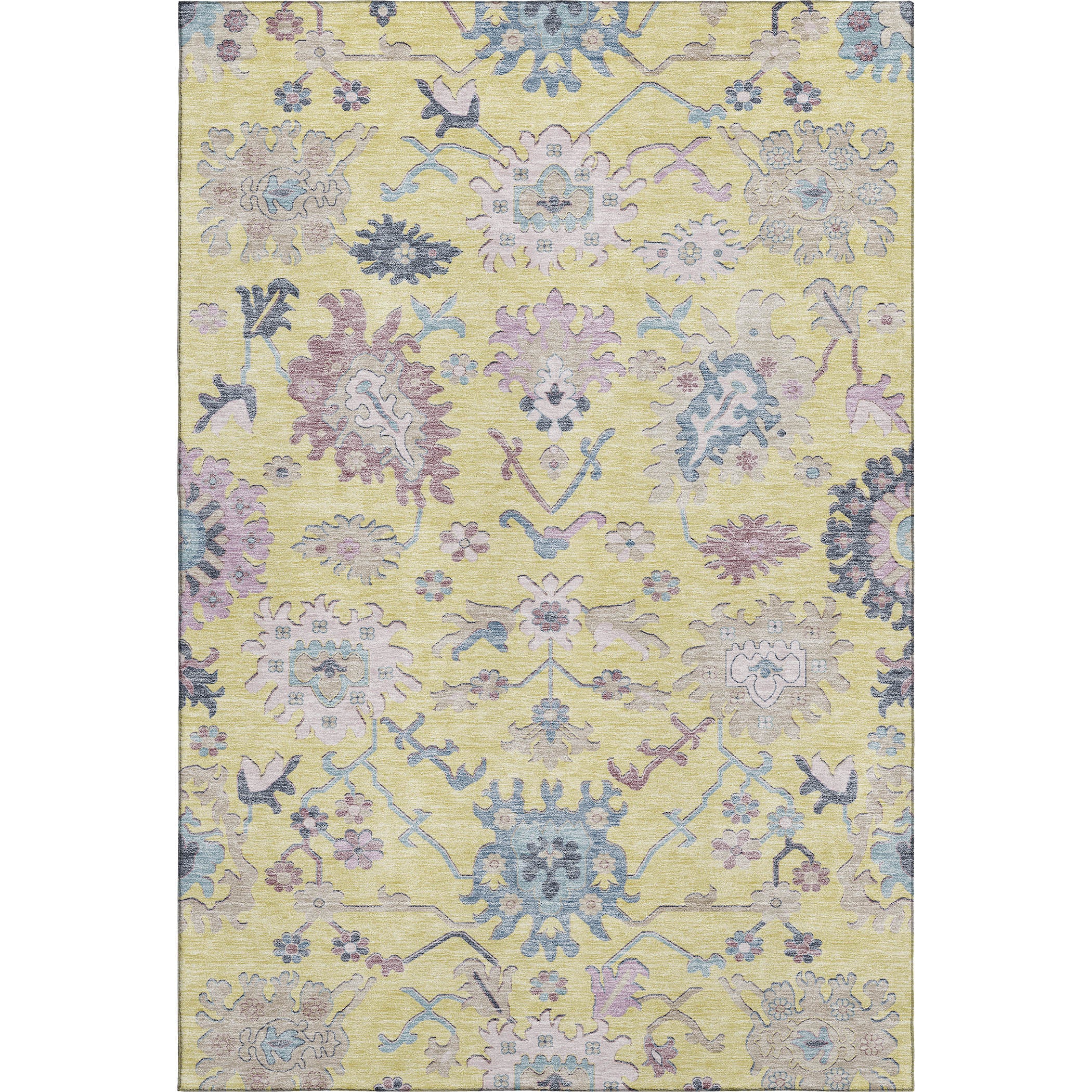 Porto Machine Washable Transitional Yellow Gold Rug 2'6" x 3'10" #shape_Rectangle
