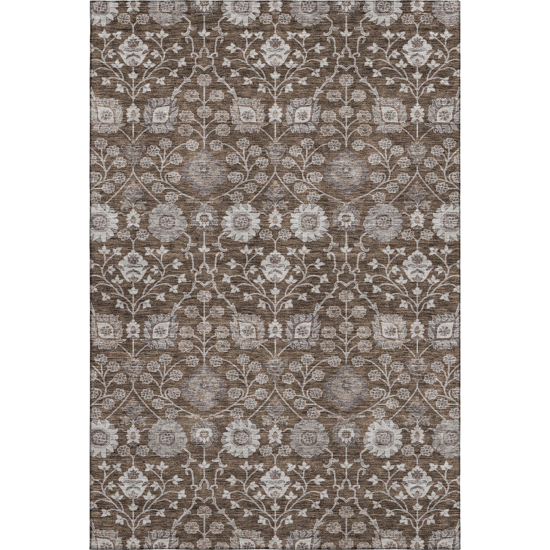 Zanzibar Machine Washable Transitional Chocolate Brown Rug 2'6" x 3'10" #shape_Rectangle