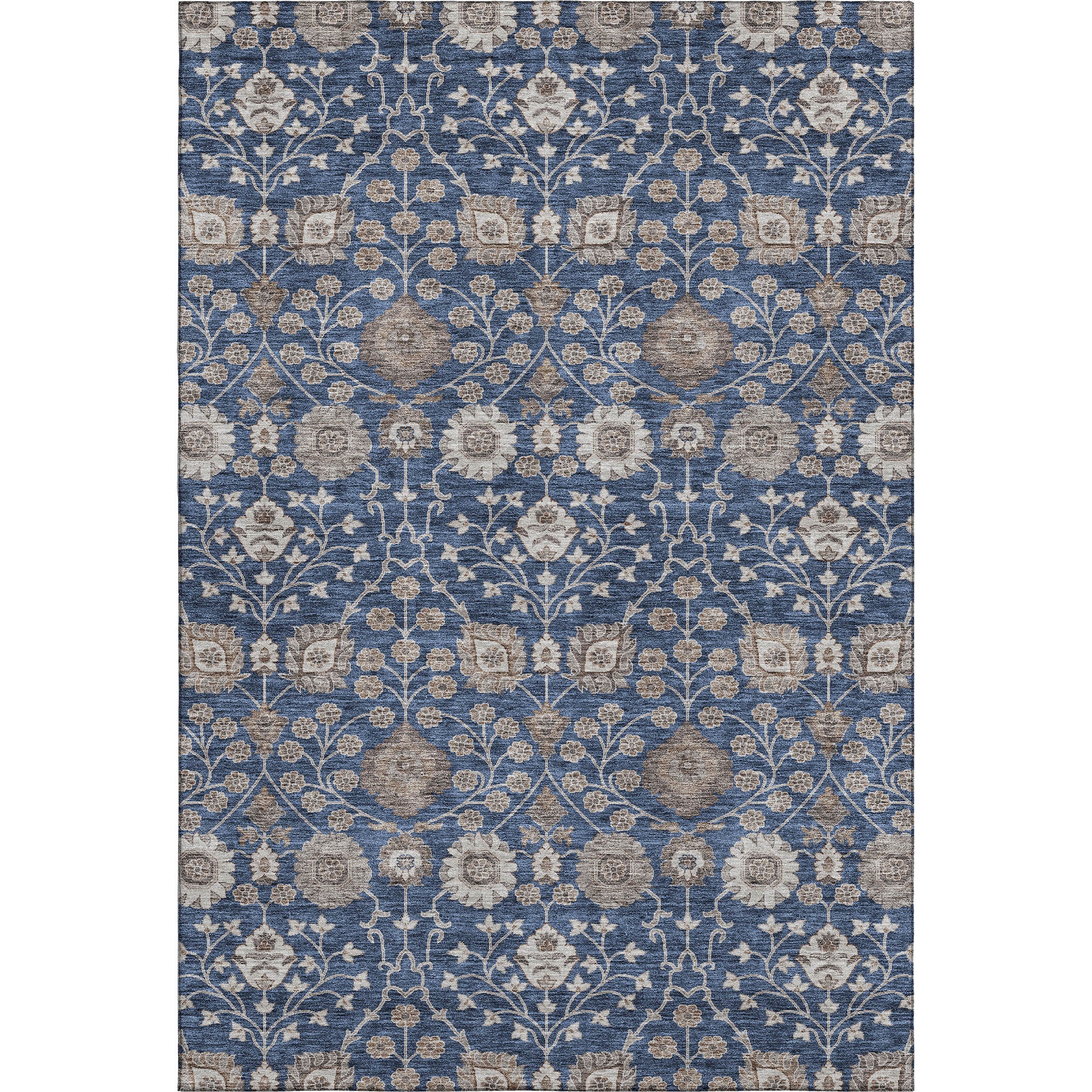 Zanzibar Machine Washable Transitional Navy Blue Rug 2'6" x 3'10" #shape_Rectangle