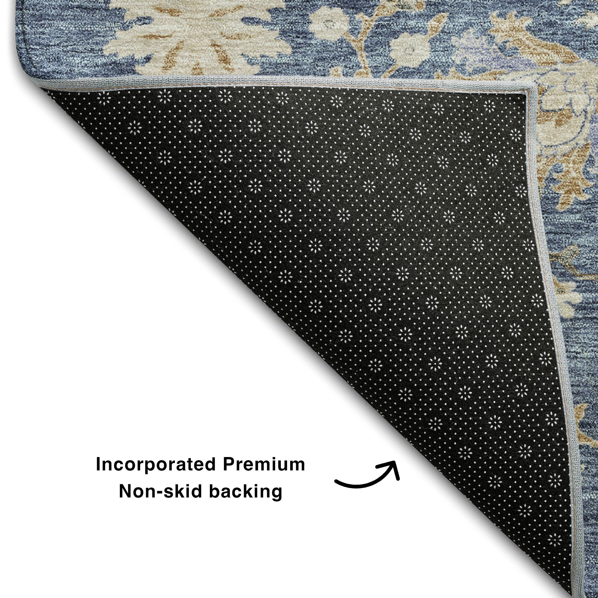 Queenstown Machine Washable Transitional Blue Rug 1'8" x 2'6" #shape_Rectangle