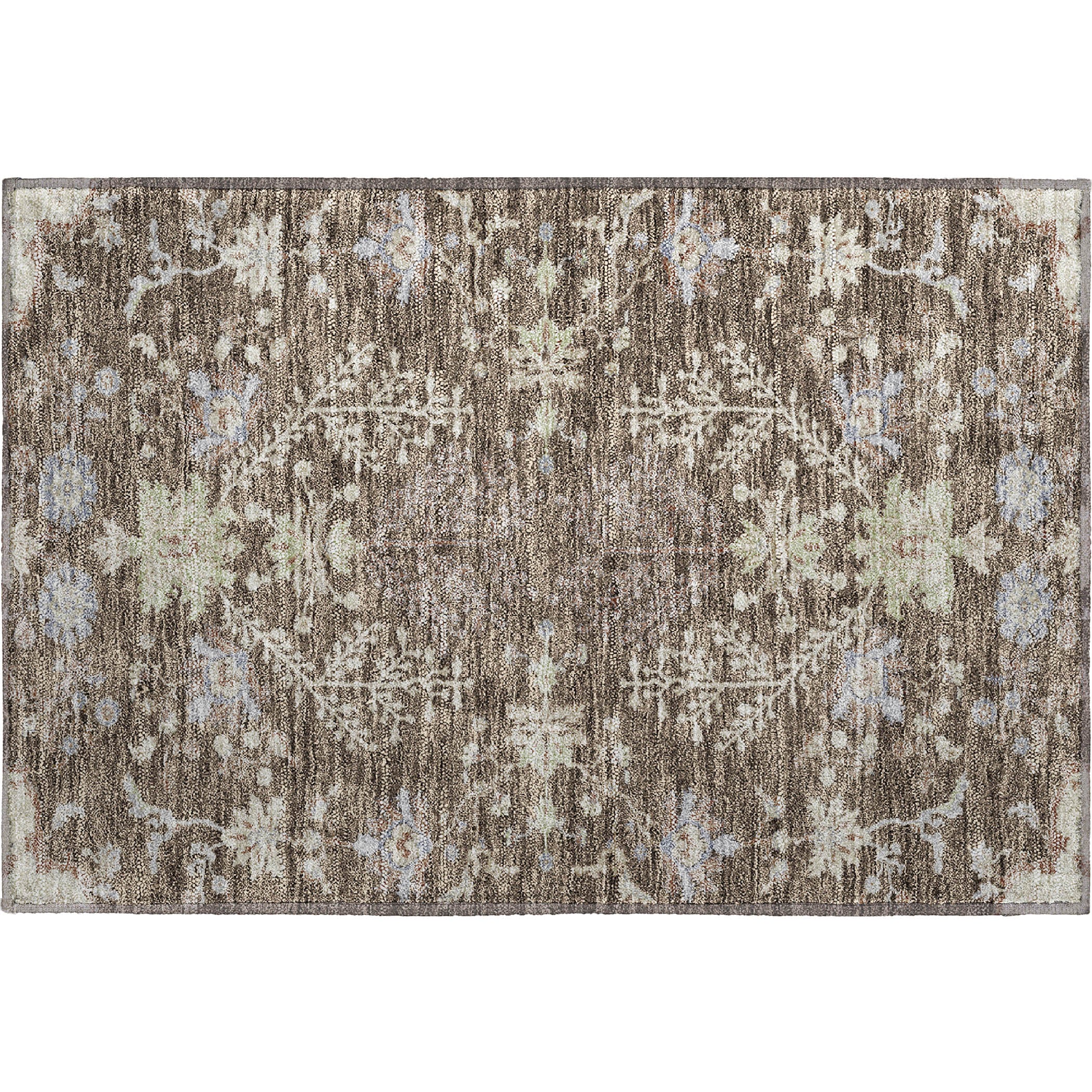 Queenstown Machine Washable Transitional Brown Rug 1'8" x 2'6" #shape_Rectangle