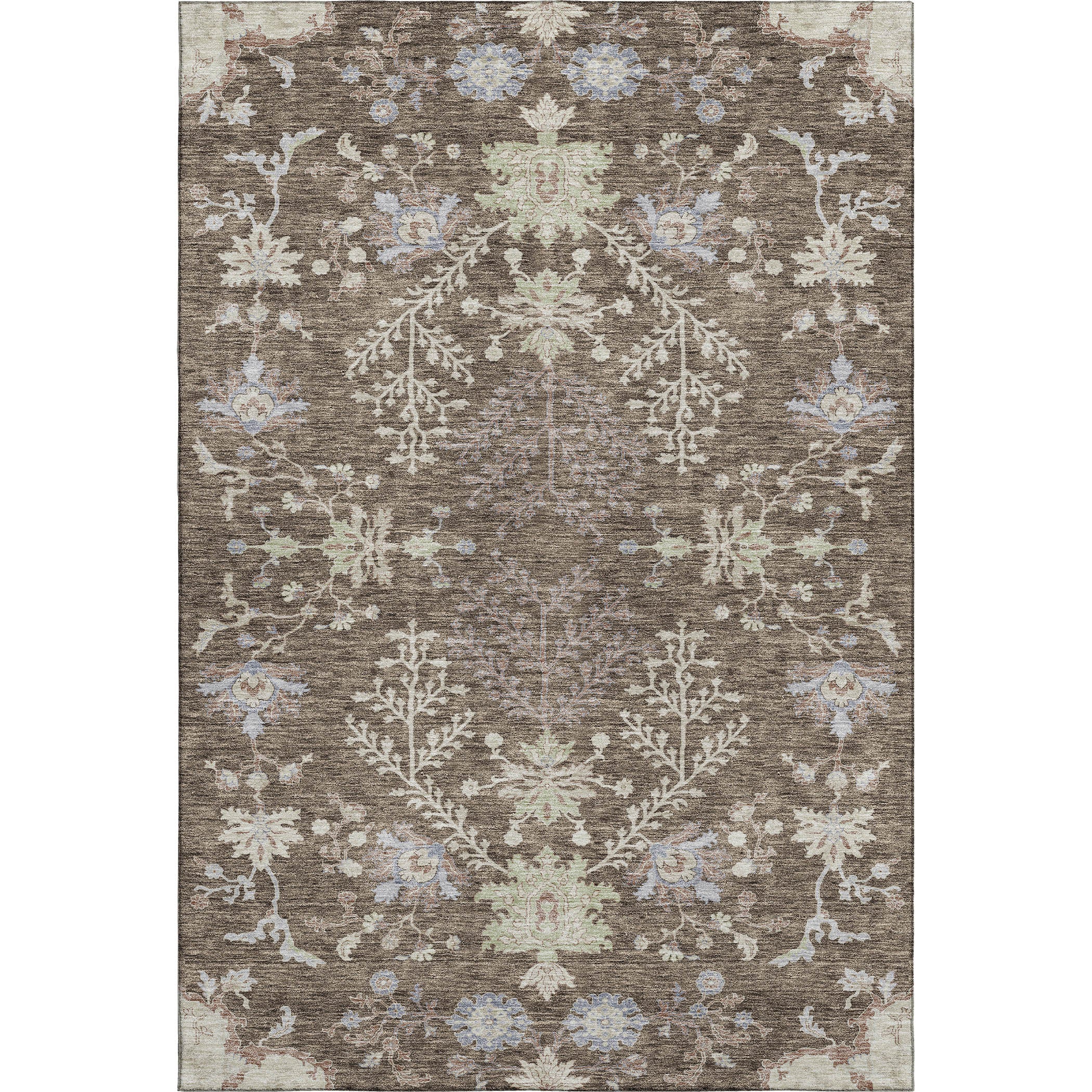 Queenstown Machine Washable Transitional Brown Rug 2'6" x 3'10" #shape_Rectangle