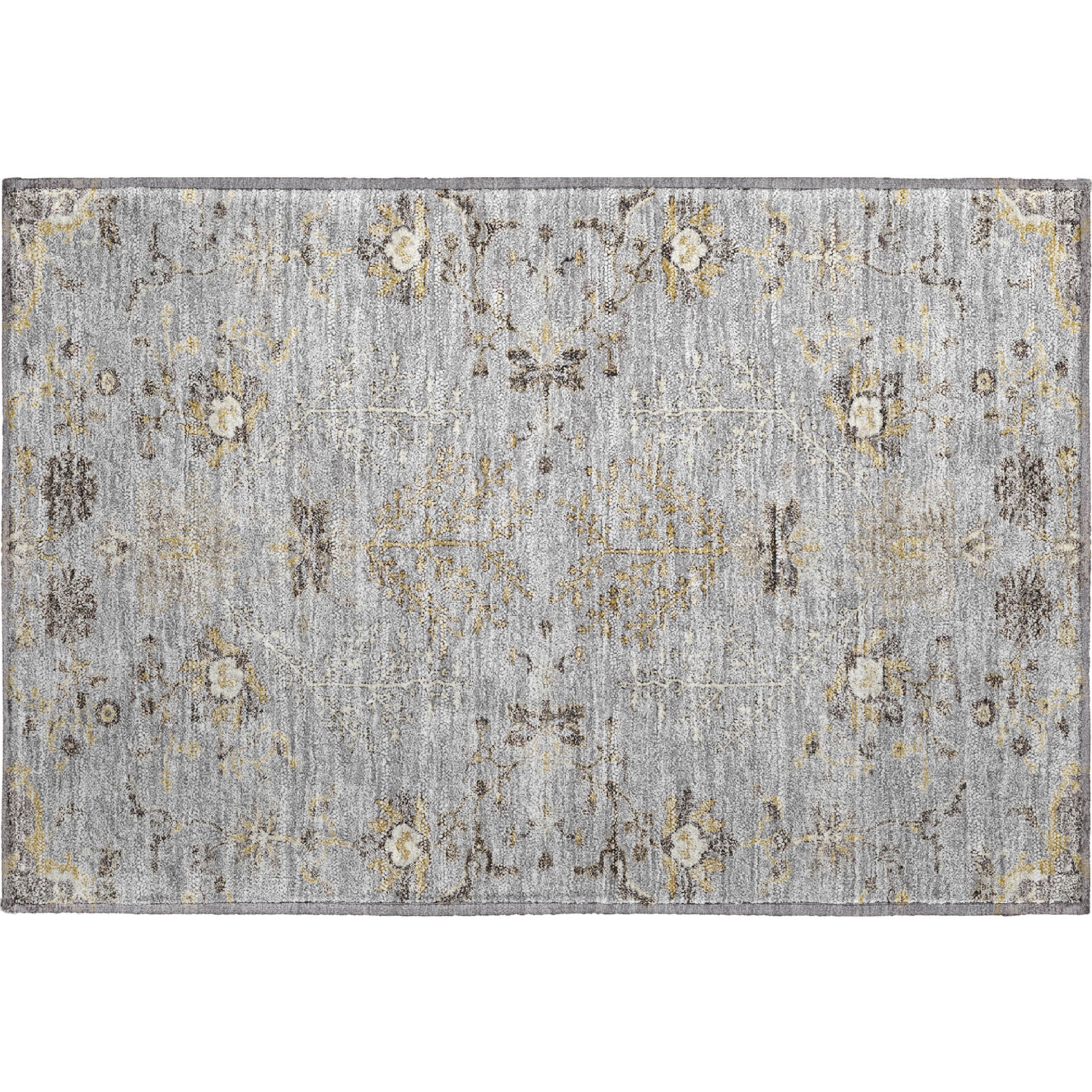 Queenstown Machine Washable Transitional Gray Rug 1'8" x 2'6" #shape_Rectangle