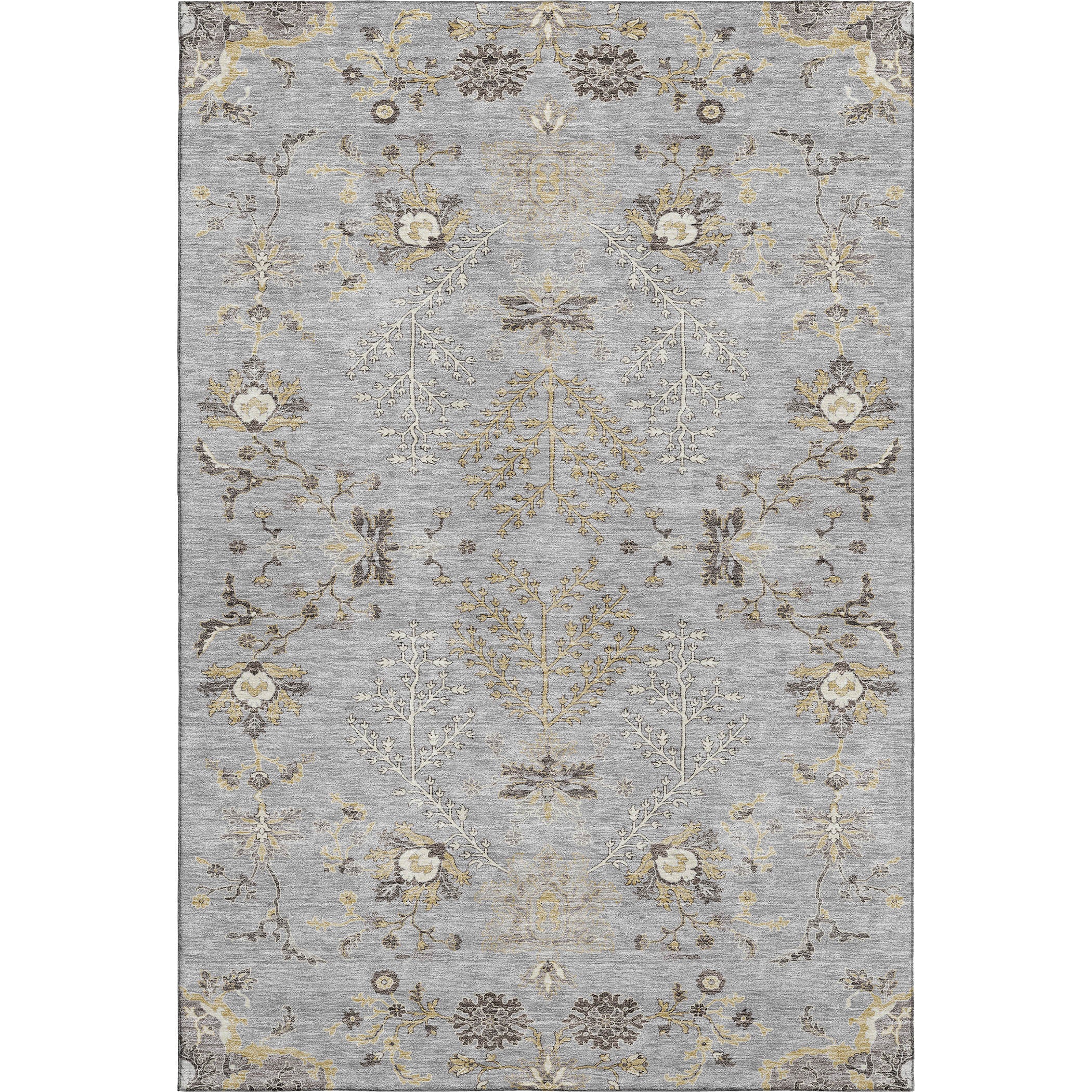 Queenstown Machine Washable Transitional Gray Rug 2'6" x 3'10" #shape_Rectangle