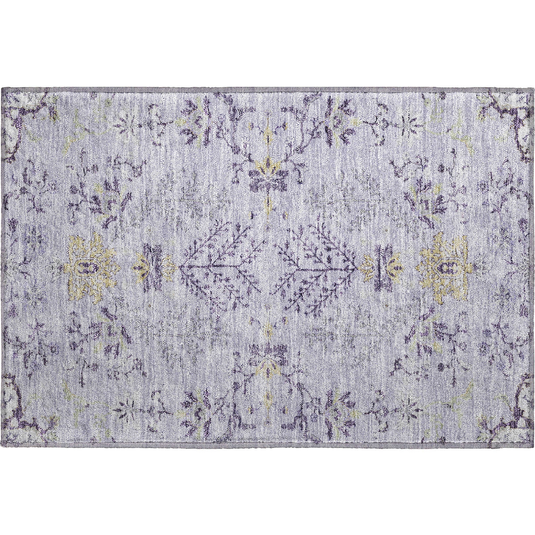 Queenstown Machine Washable Transitional Lavender Purple Rug 1'8" x 2'6" #shape_Rectangle