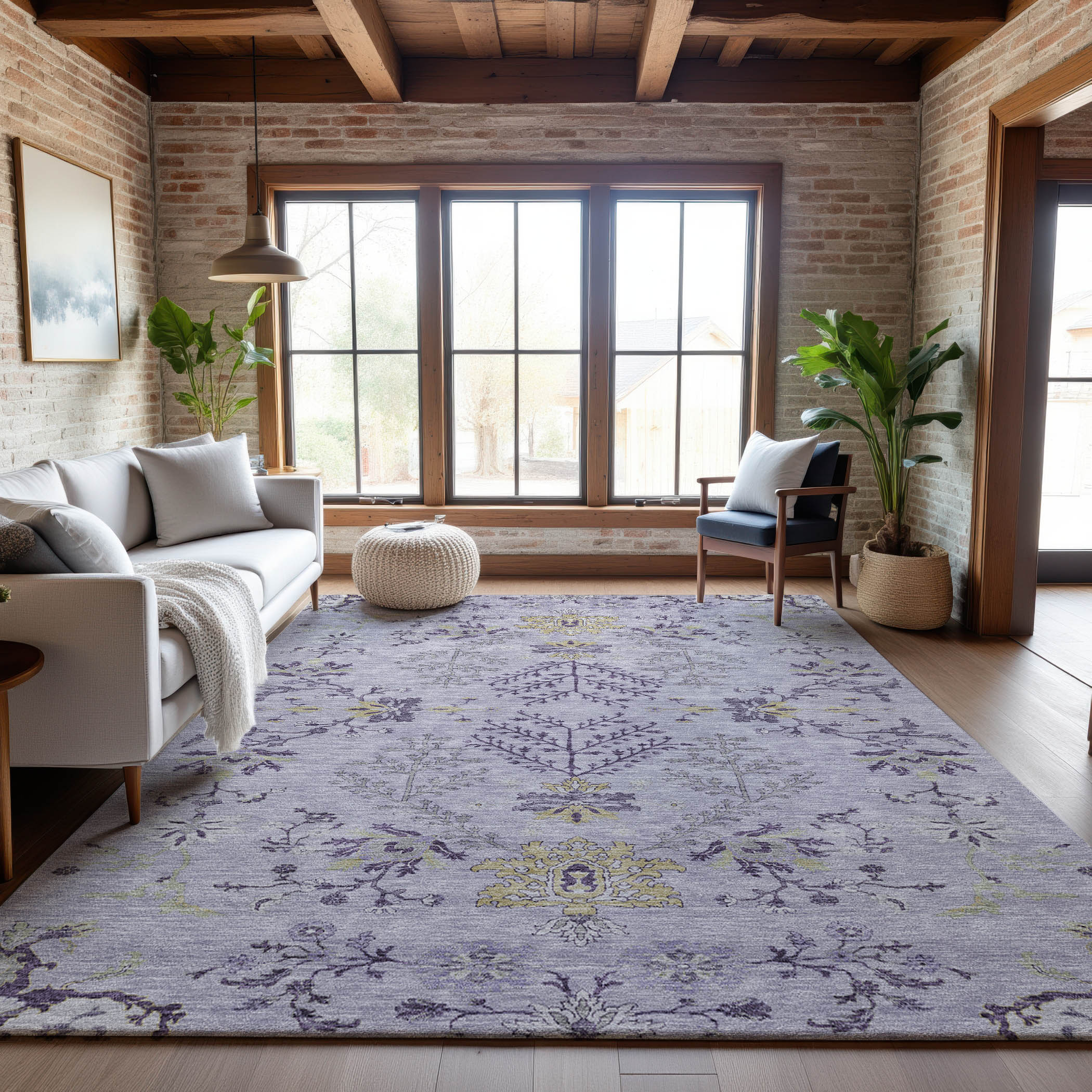 Queenstown Machine Washable Transitional Lavender Purple Rug 2'6" x 3'10" #shape_Rectangle
