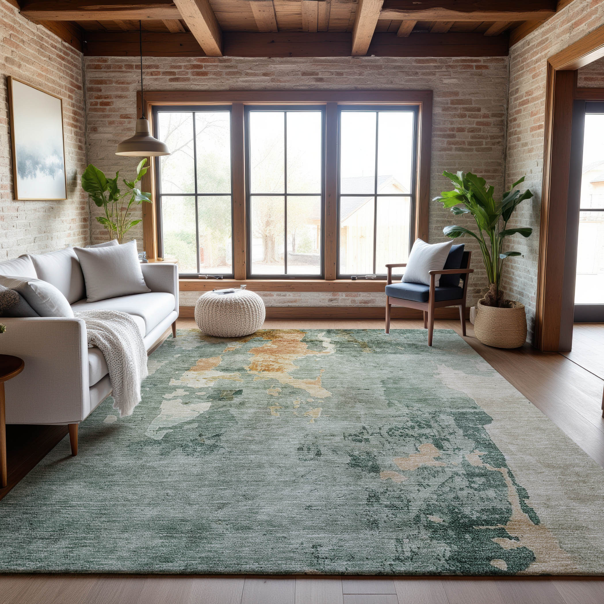 Sarajevo Machine Washable Transitional Seafoam Blue Rug 2'6" x 3'10" #shape_Rectangle