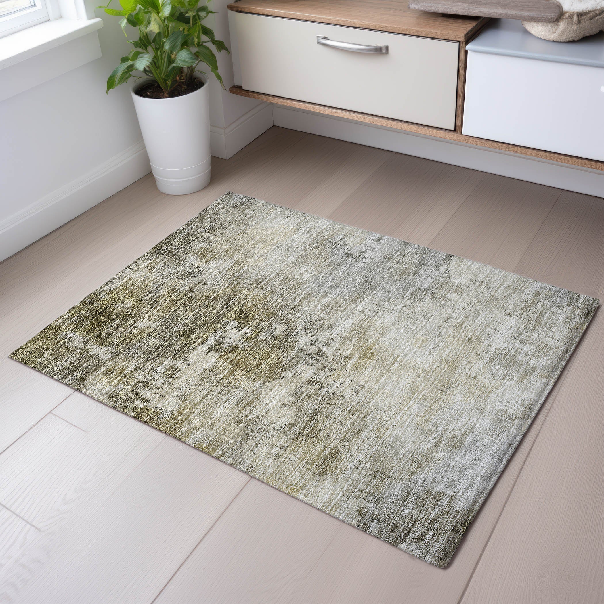 Rome Machine Washable Transitional Wheat Gold Rug 1'8" x 2'6" #shape_Rectangle