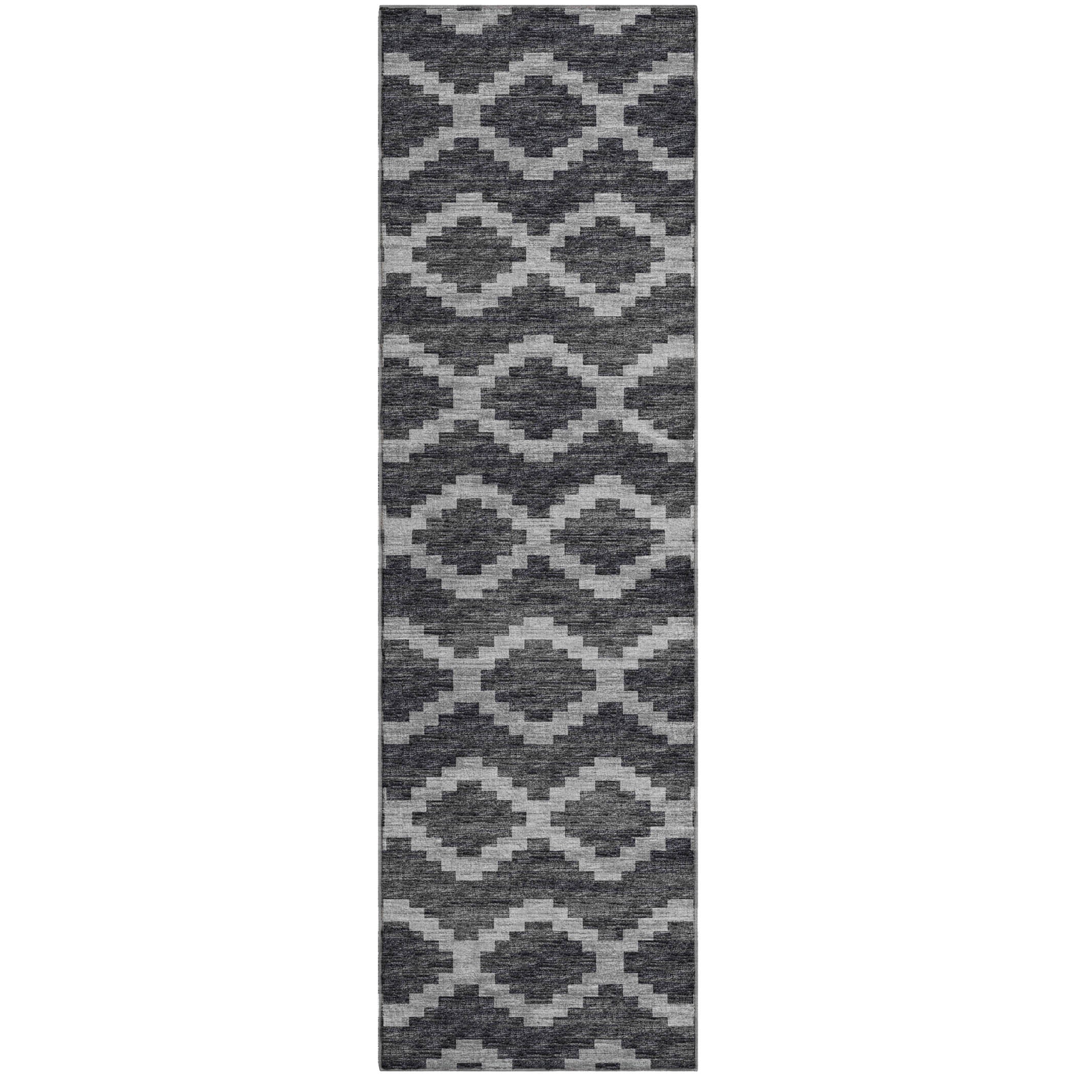 Queenstown Machine Washable Transitional Gray Rug 2'3" x 7'6" #shape_Runner
