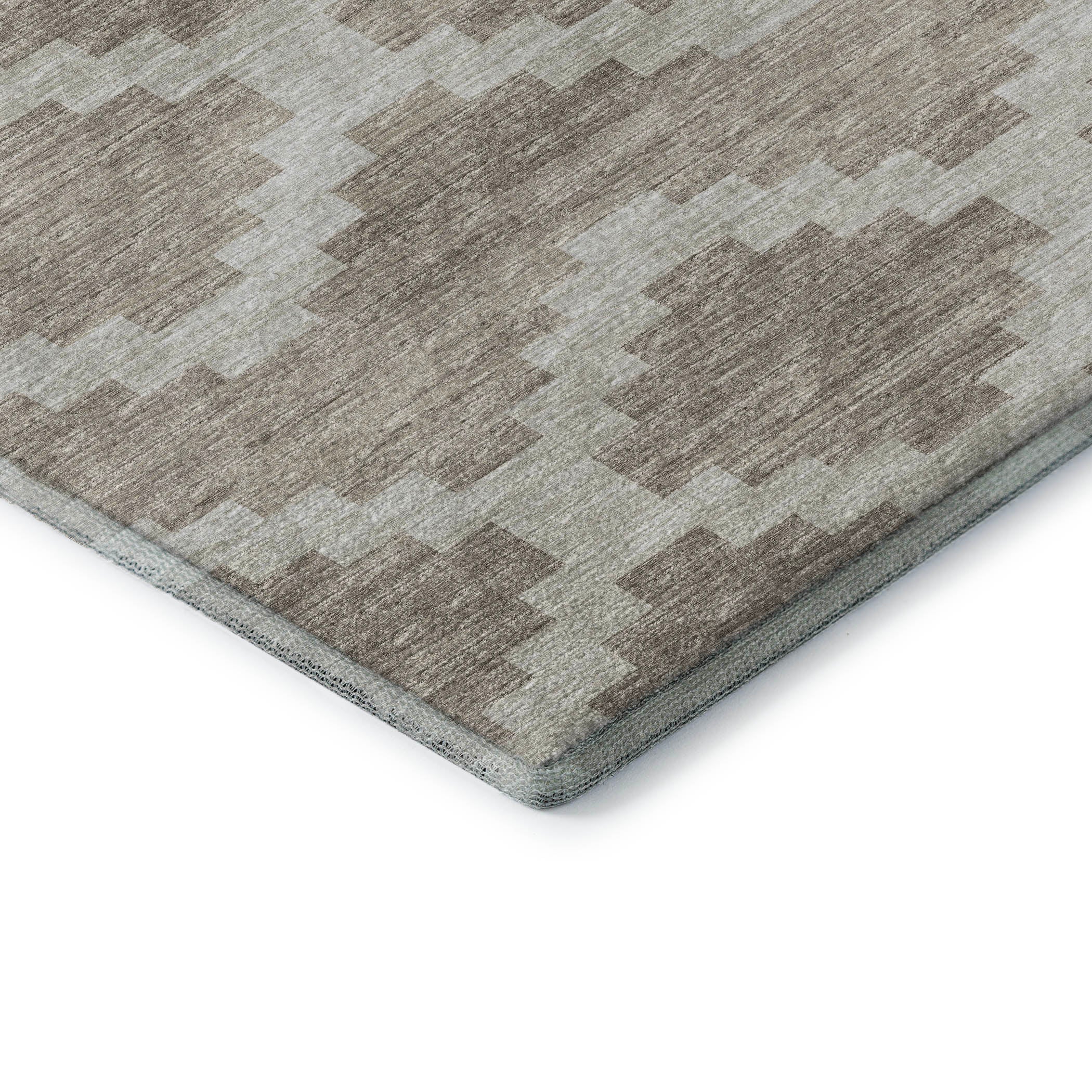 Queenstown Machine Washable Transitional Tan Neutral Rug 1'8" x 2'6" #shape_Rectangle