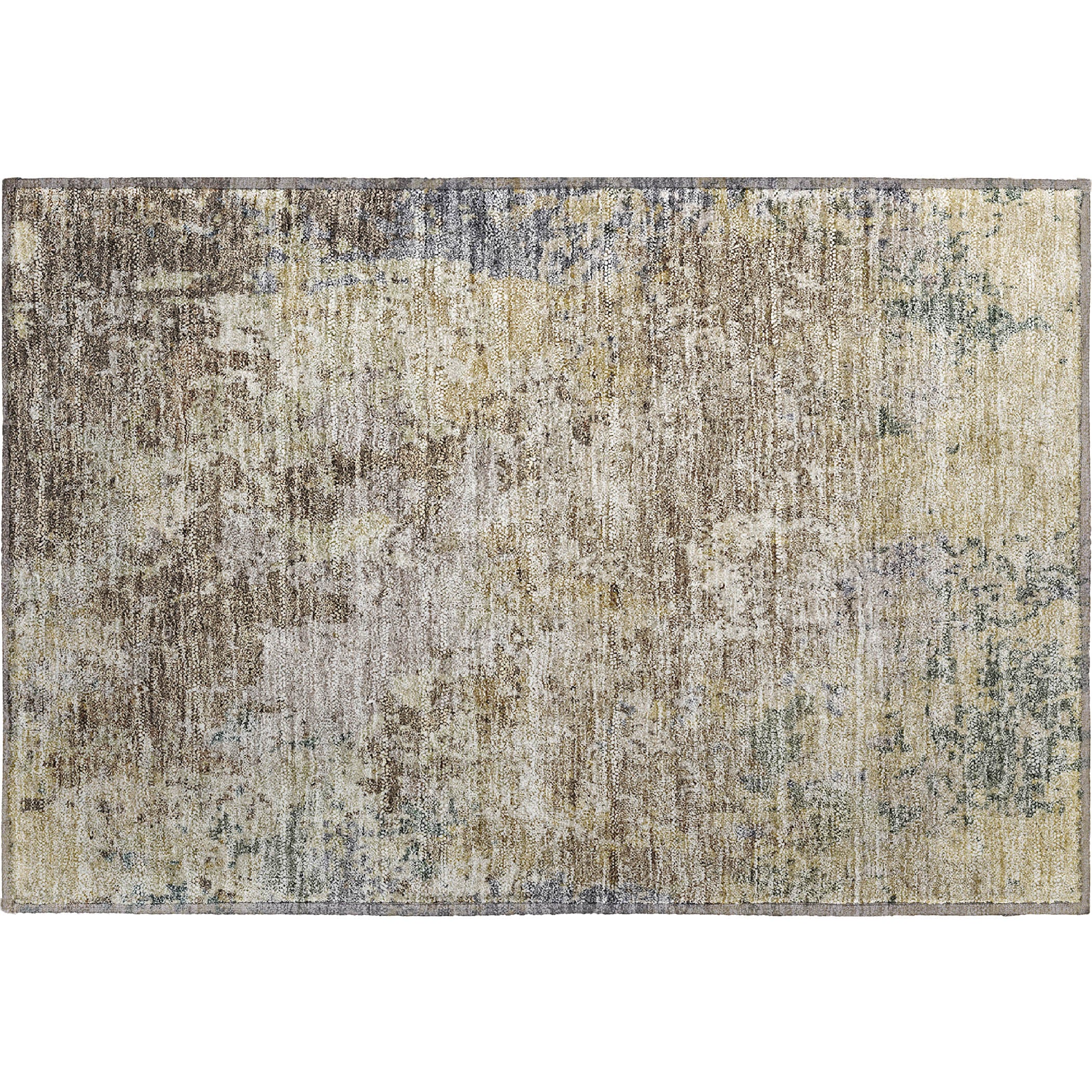 Lucerne Machine Washable Transitional Beige Brown Rug 1'8" x 2'6" #shape_Rectangle