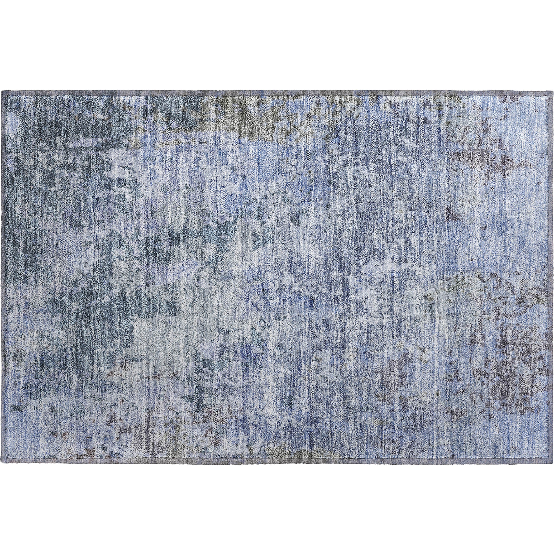 Lucerne Machine Washable Transitional Blue Rug 1'8" x 2'6" #shape_Rectangle